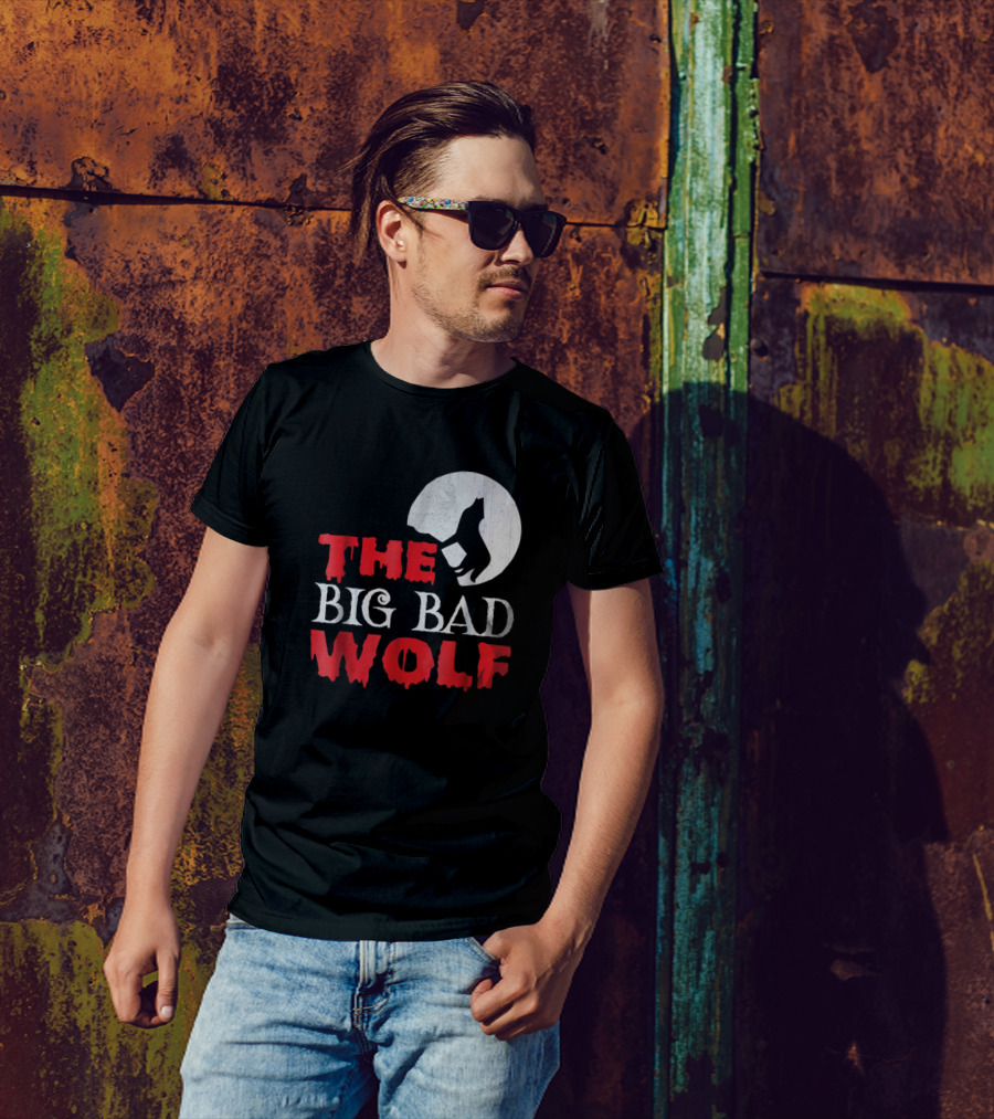 The Big Bad Wolf Howling Full Moon Halloween T-Shirt