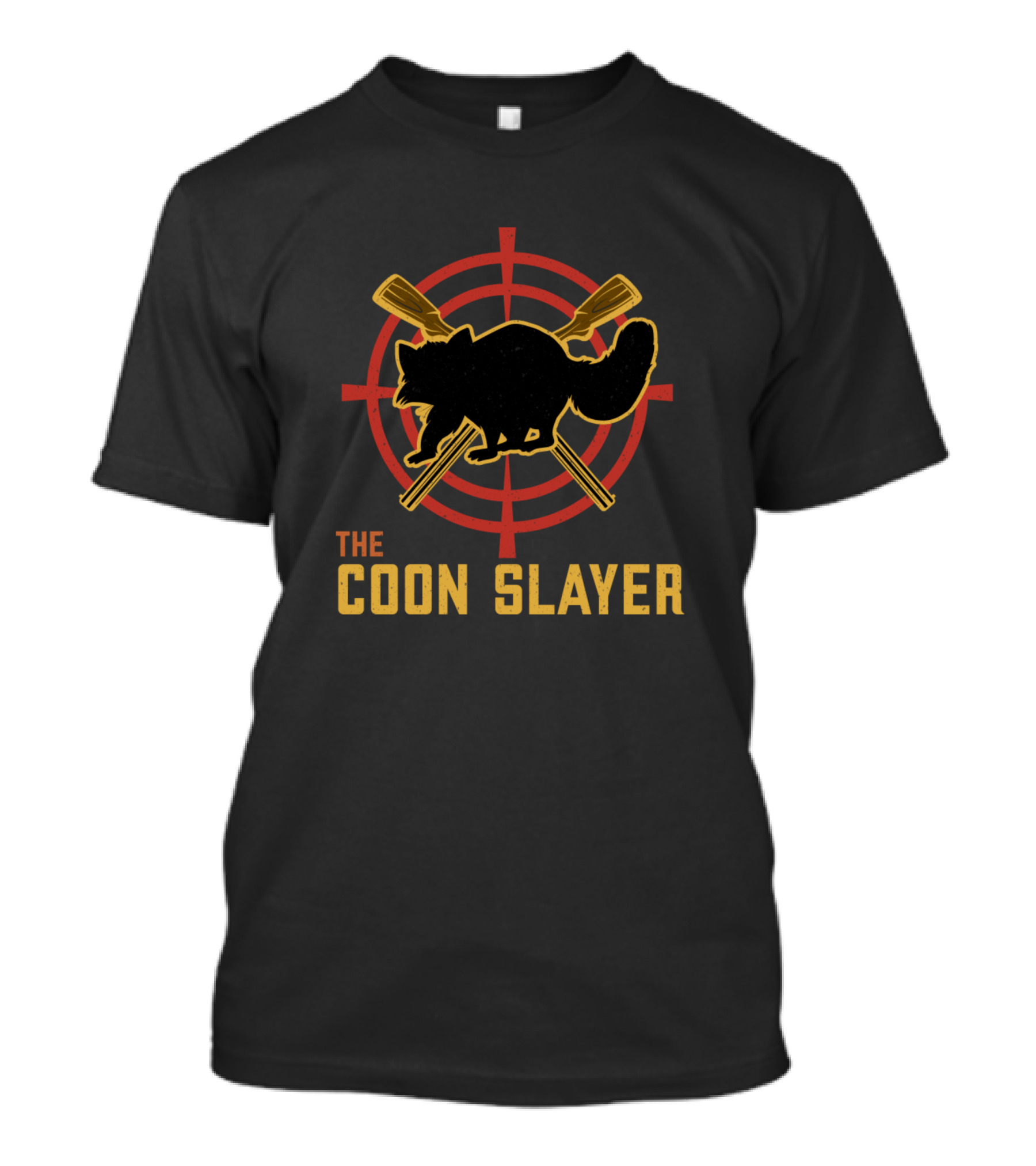 The Coon Slayer Funny Raccoon Hunting Gear Target Rifles T-Shirt