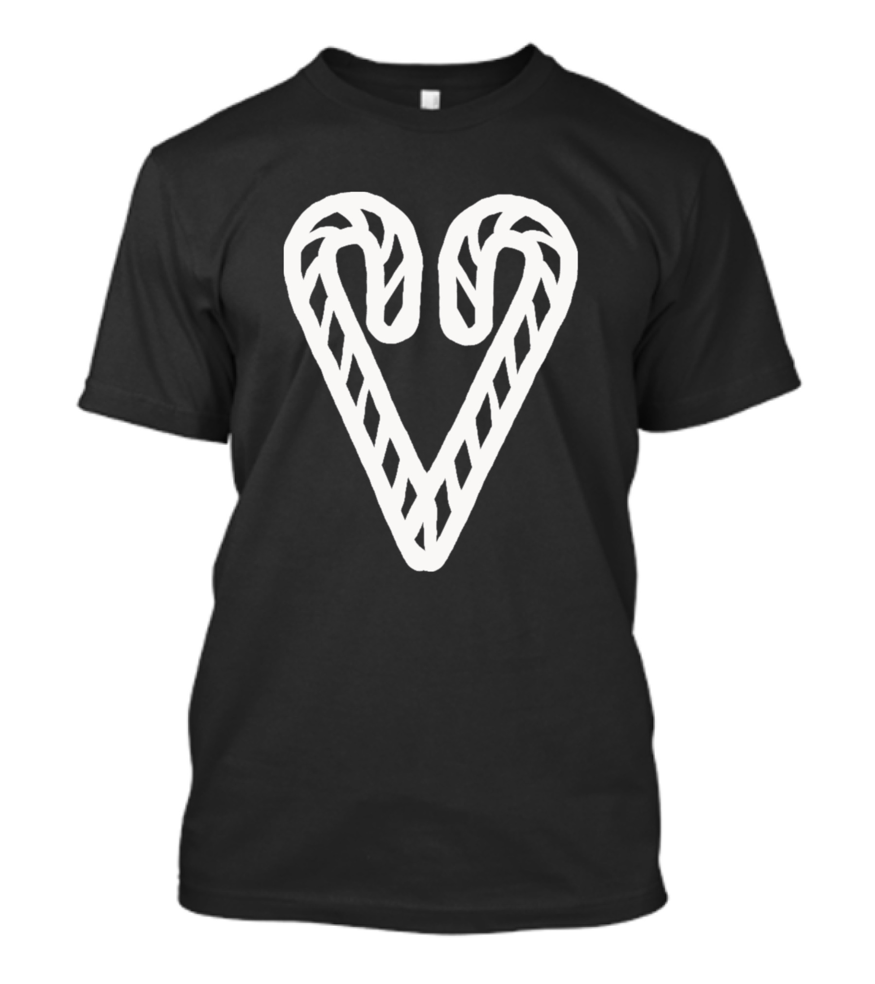 Heart Of Candy Cane Outline T-Shirt