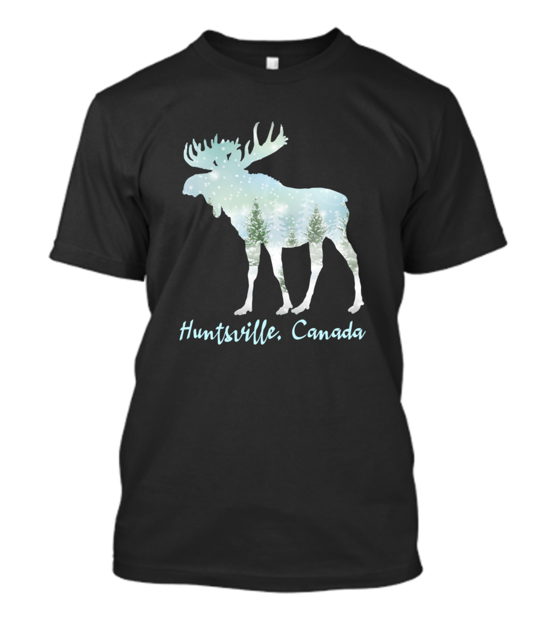 Huntsville Canada Winter Moose Scene T-Shirt