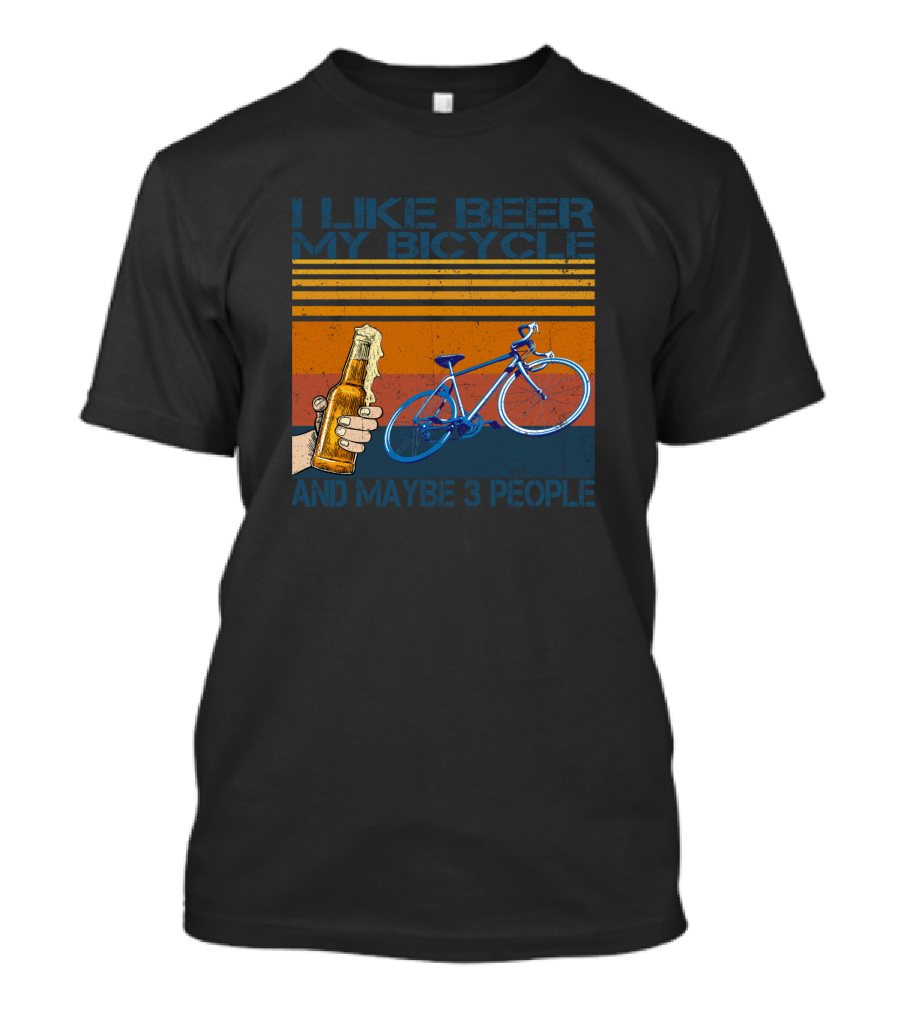 I Like Beer My Bicycle And Maybe 3 People Retro T-Shirt