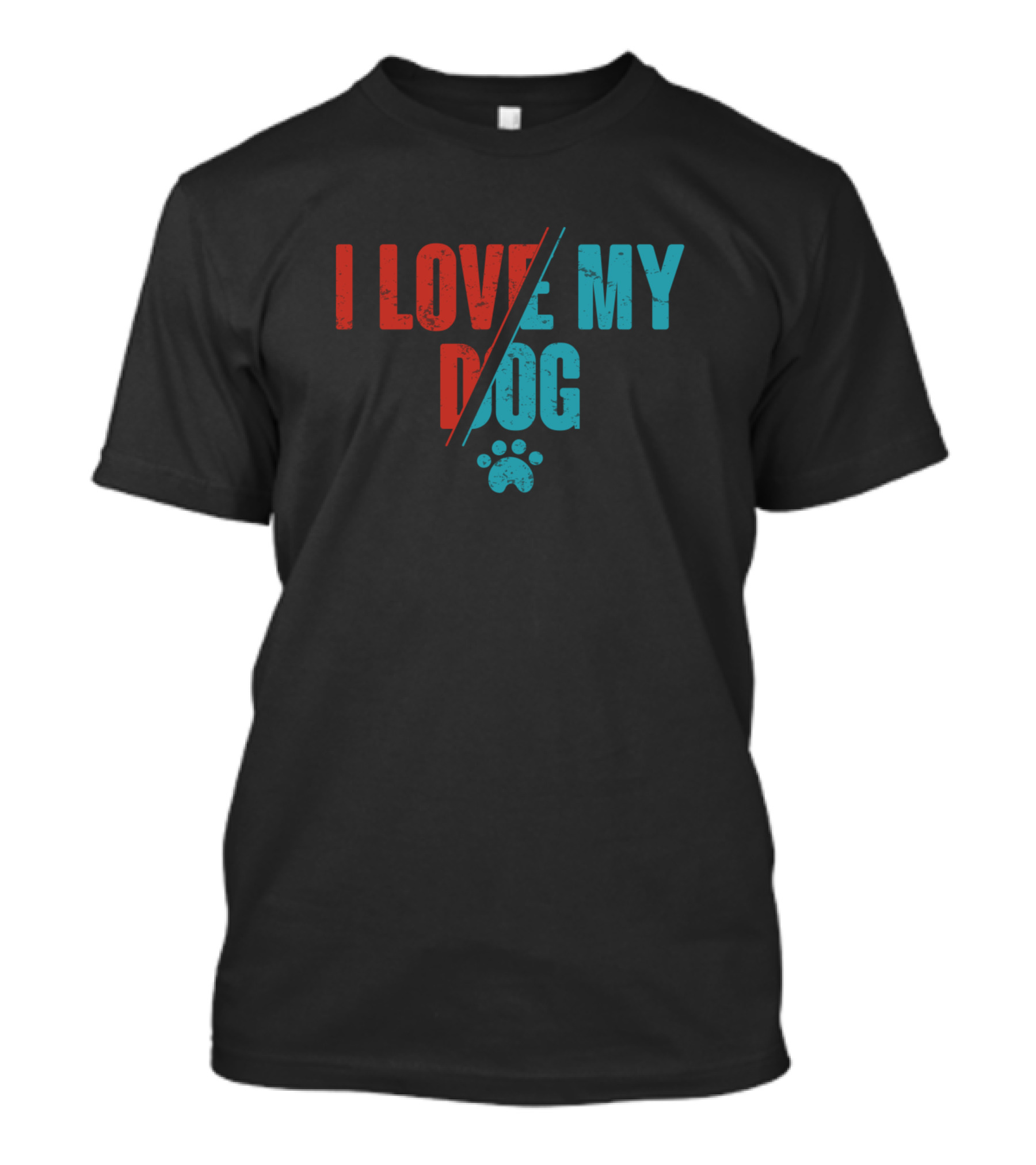 I Love My Dog Paw Prints T-Shirt
