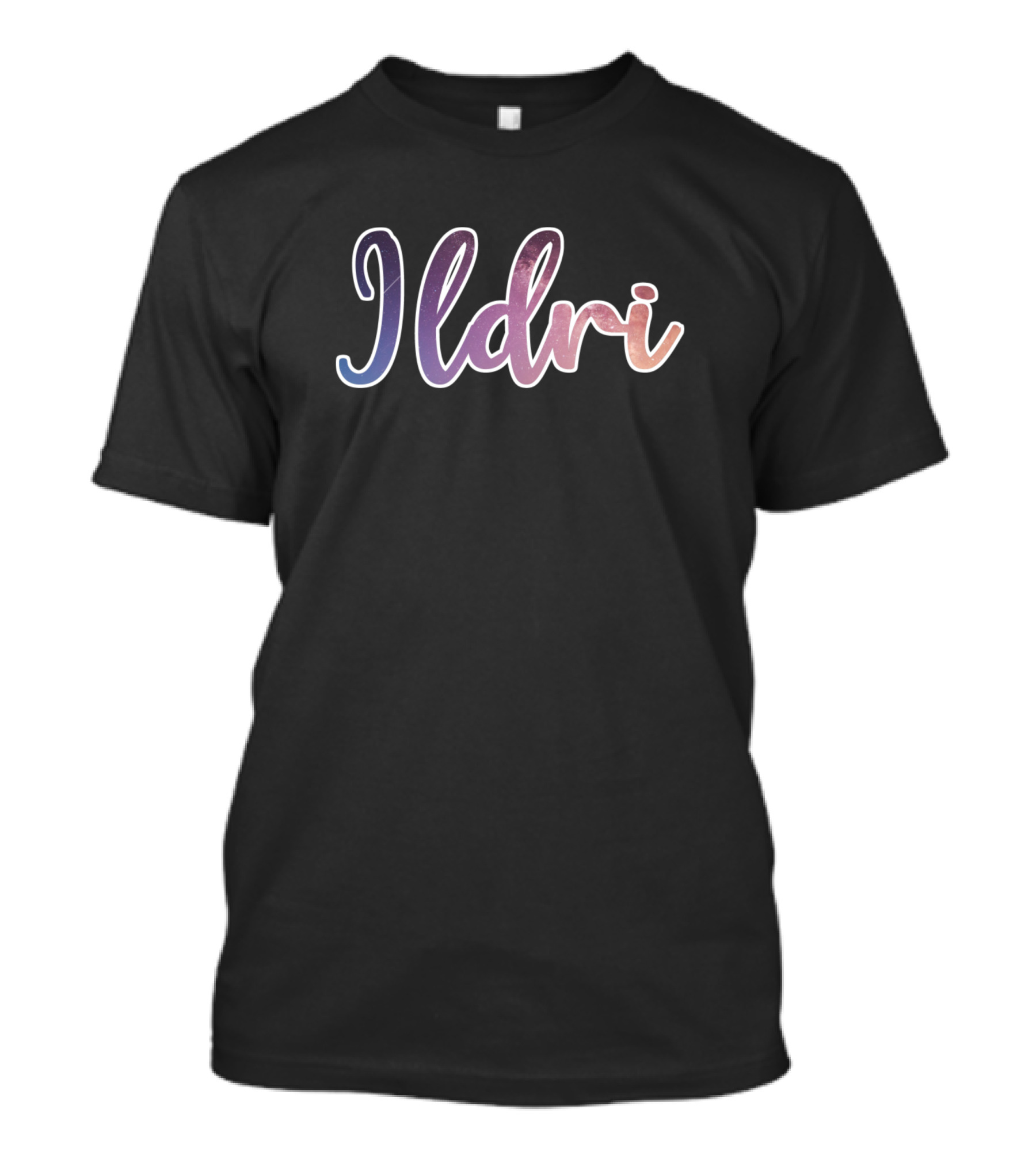 Ildri Space Galaxy Gradient Text T-Shirt