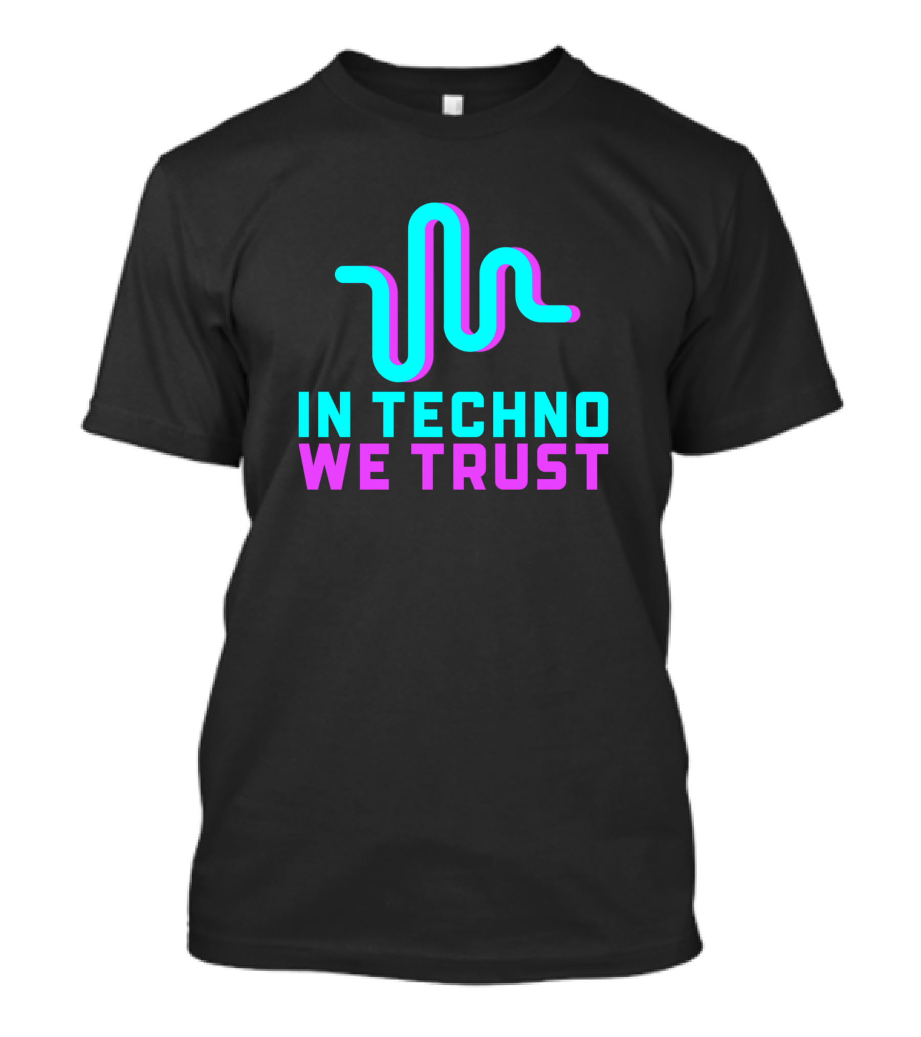 In Techno We Trust Neon Soundwave T-Shirt