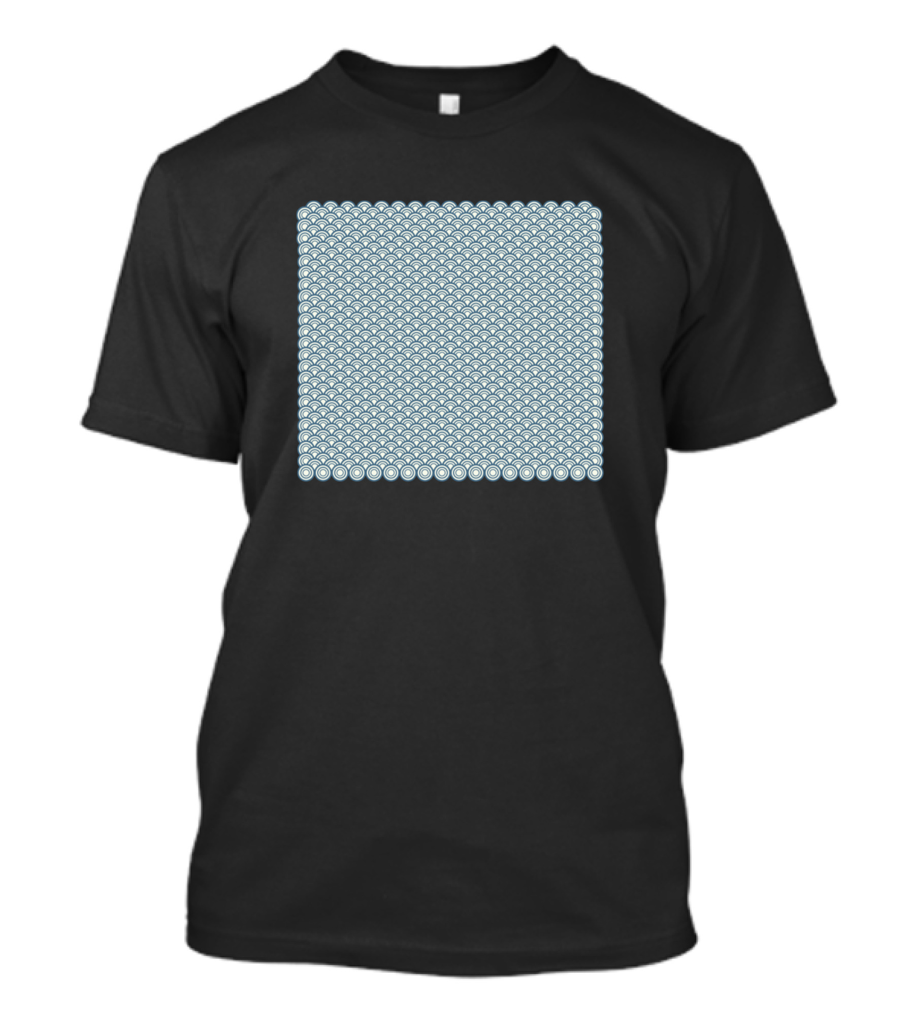 Japanese Waves Vintage Blue Pattern Square T-Shirt
