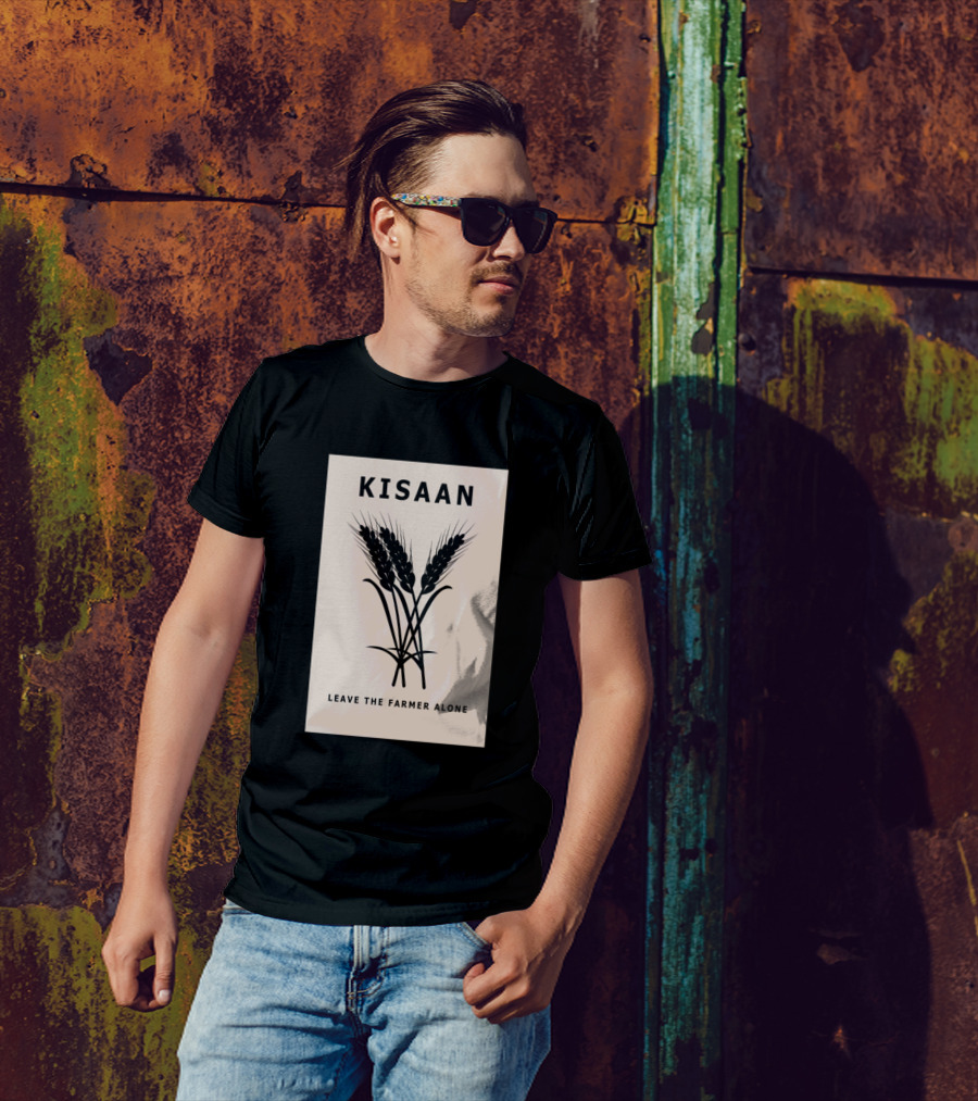 Kisaan Leave The Farmer Alone Wheat Stalks T-Shirt
