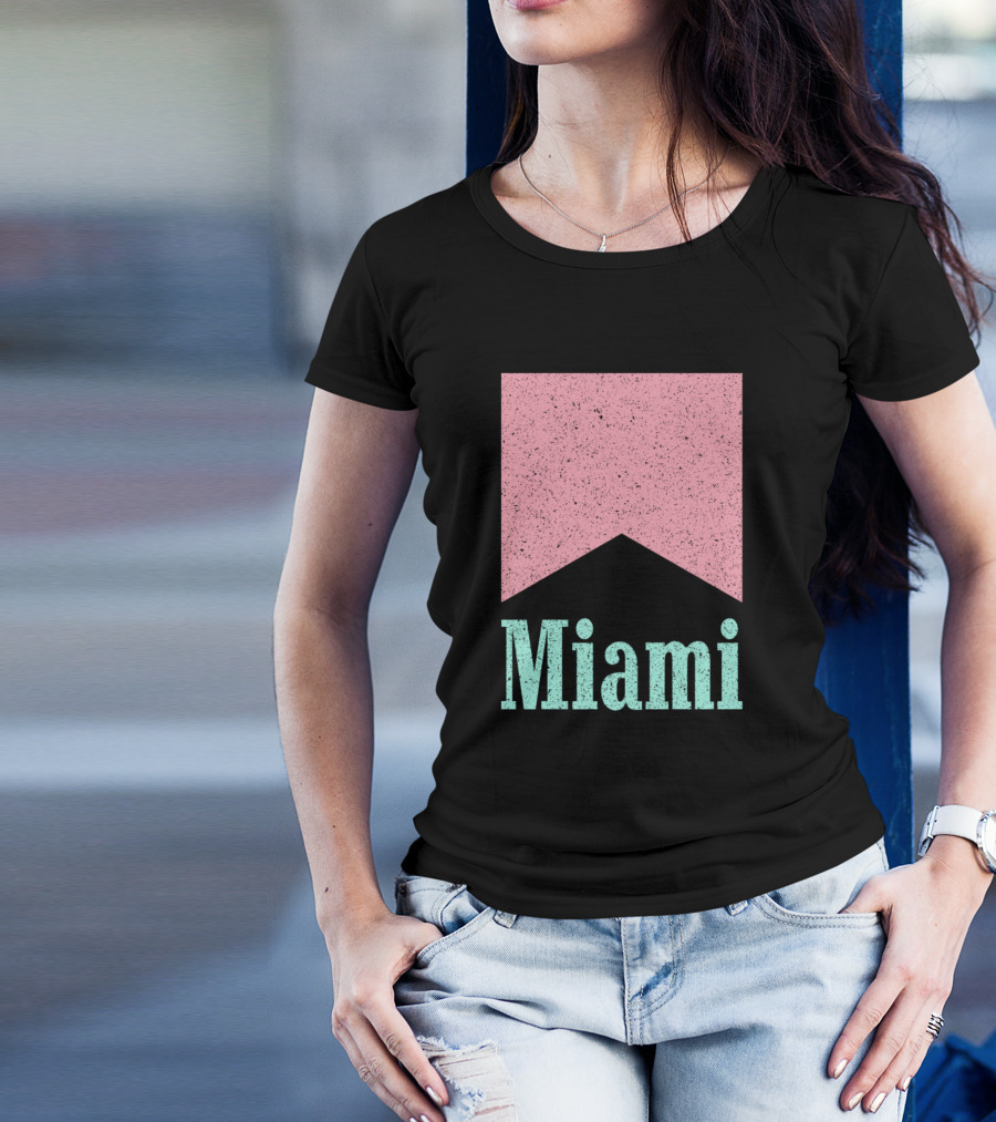 Light Up Miami Retro Distressed Badge T-Shirt