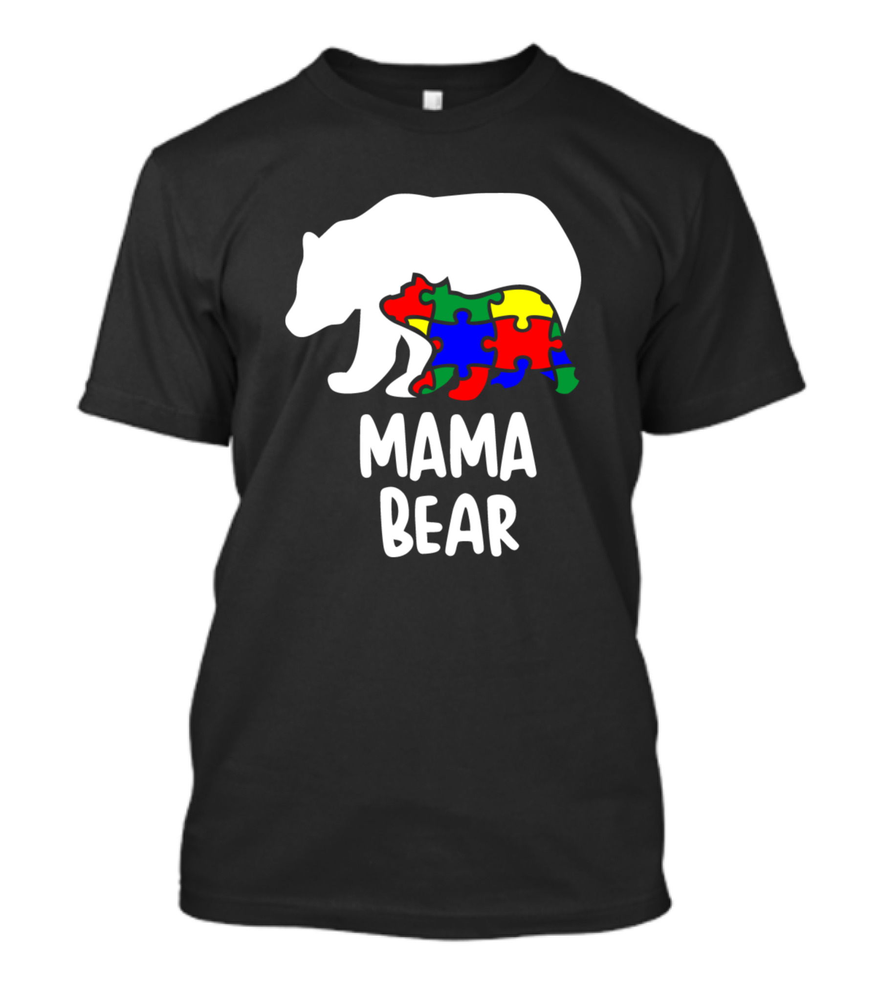 Mama Bear Puzzle Autism Awareness T-Shirt