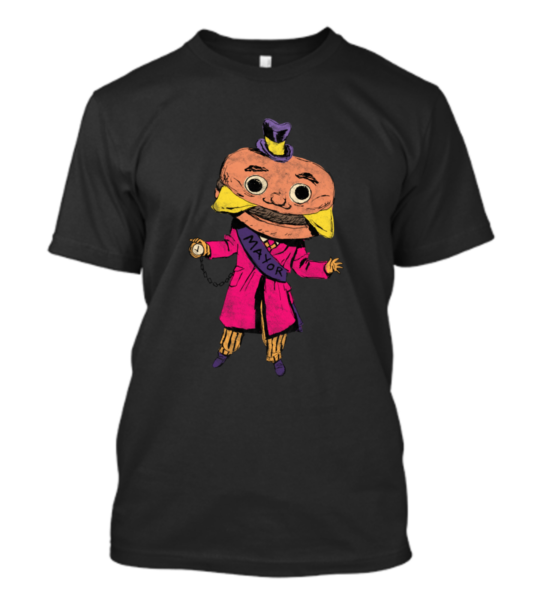 Mayor McCheese Character Illustration With Sash And Pocket Watch T-Shirt