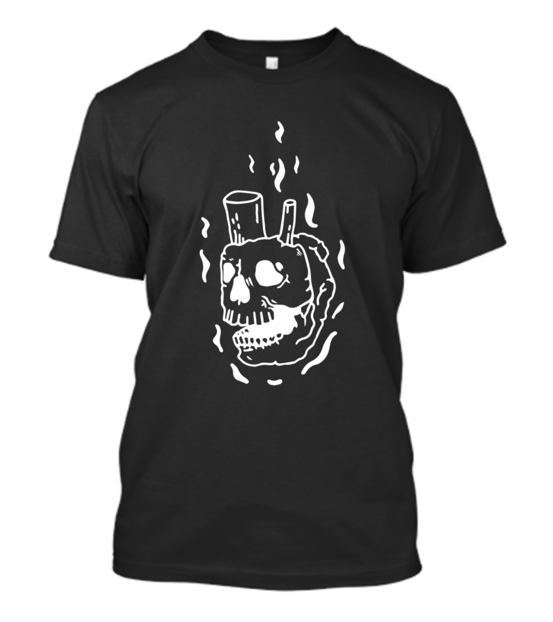 Meat Head Skull With Smoking Grill Pipes T-Shirt