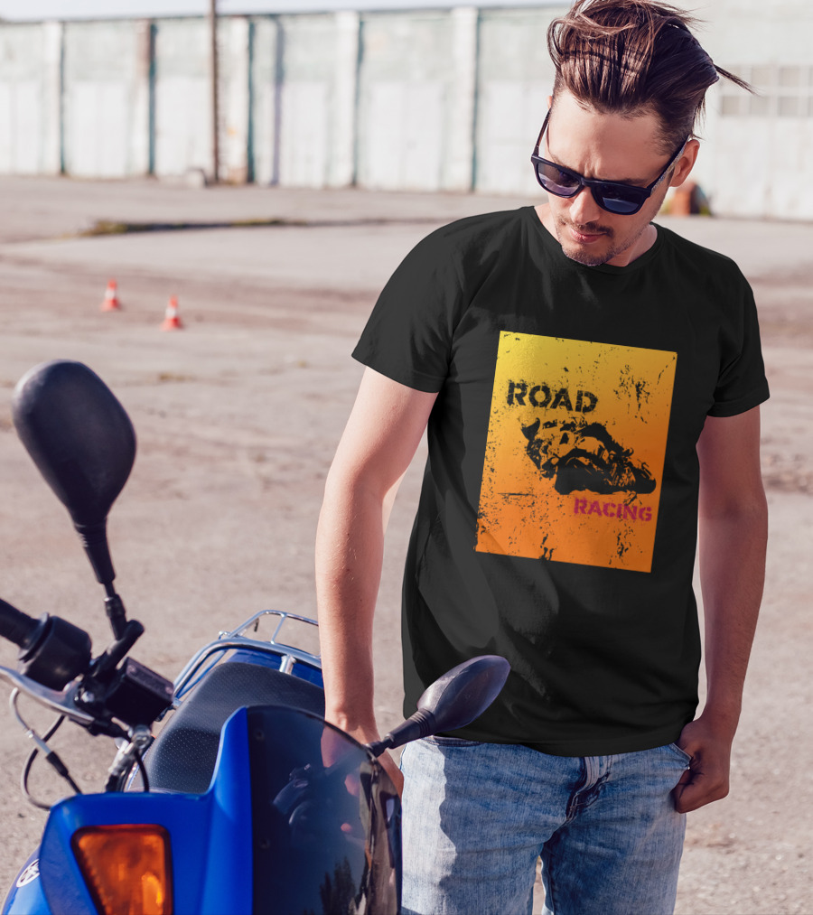 Road Racing Motorcycle Grunge T-Shirt
