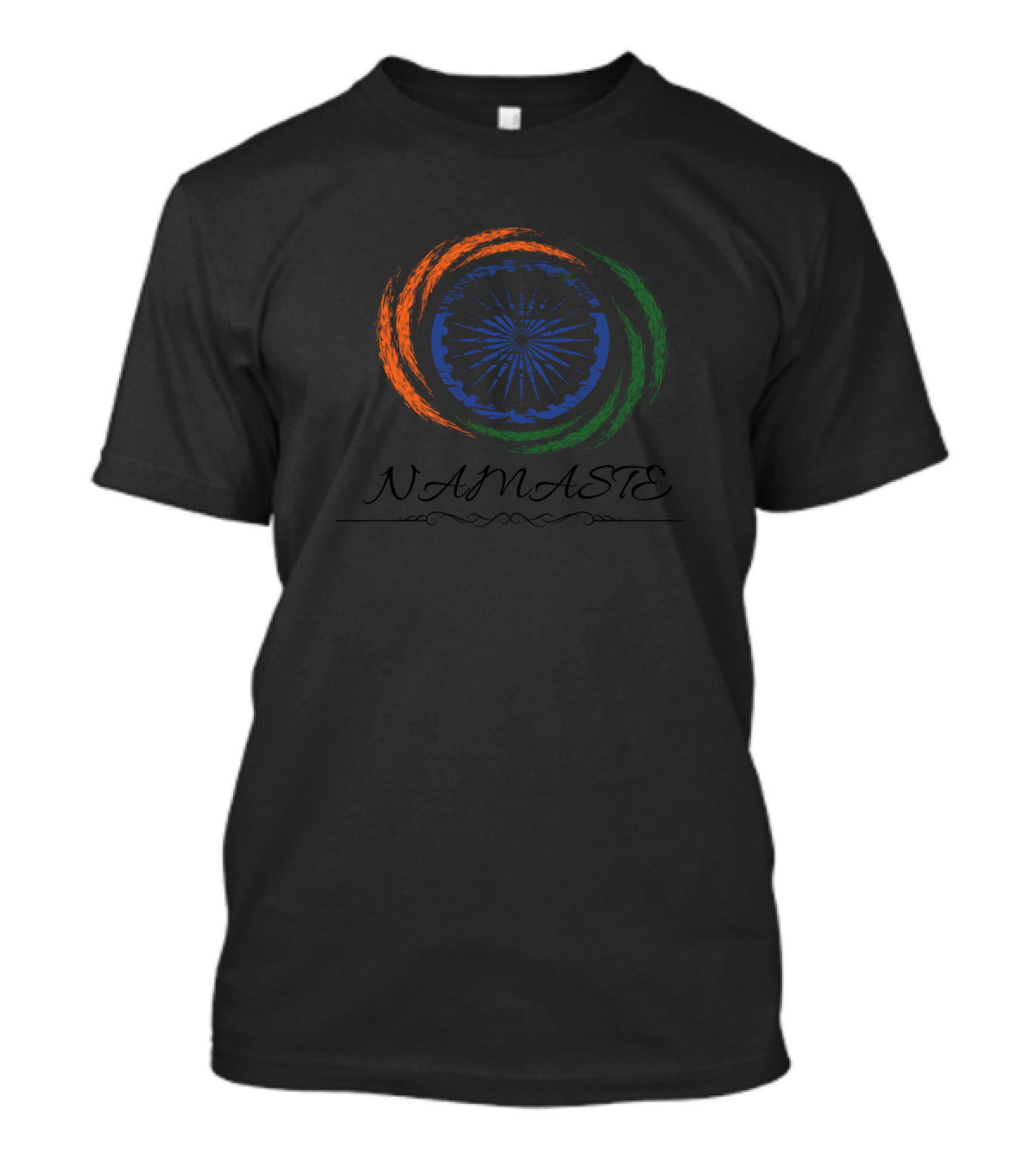 Namaste Ashoka Chakra Swirls Indian Colors T-Shirt