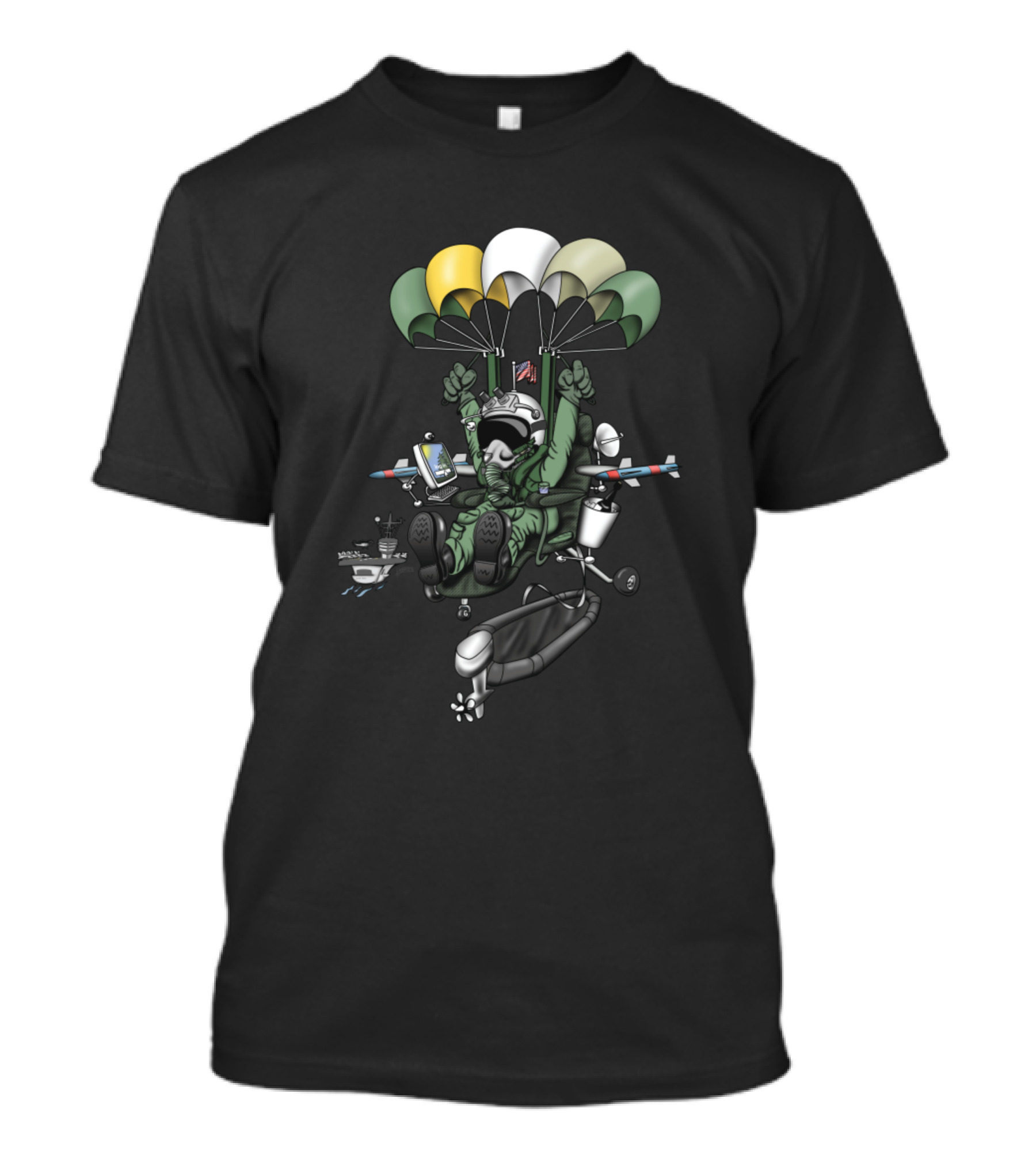 Naval Aviation Life Support Systems ALSS Parachute Pilot T-Shirt