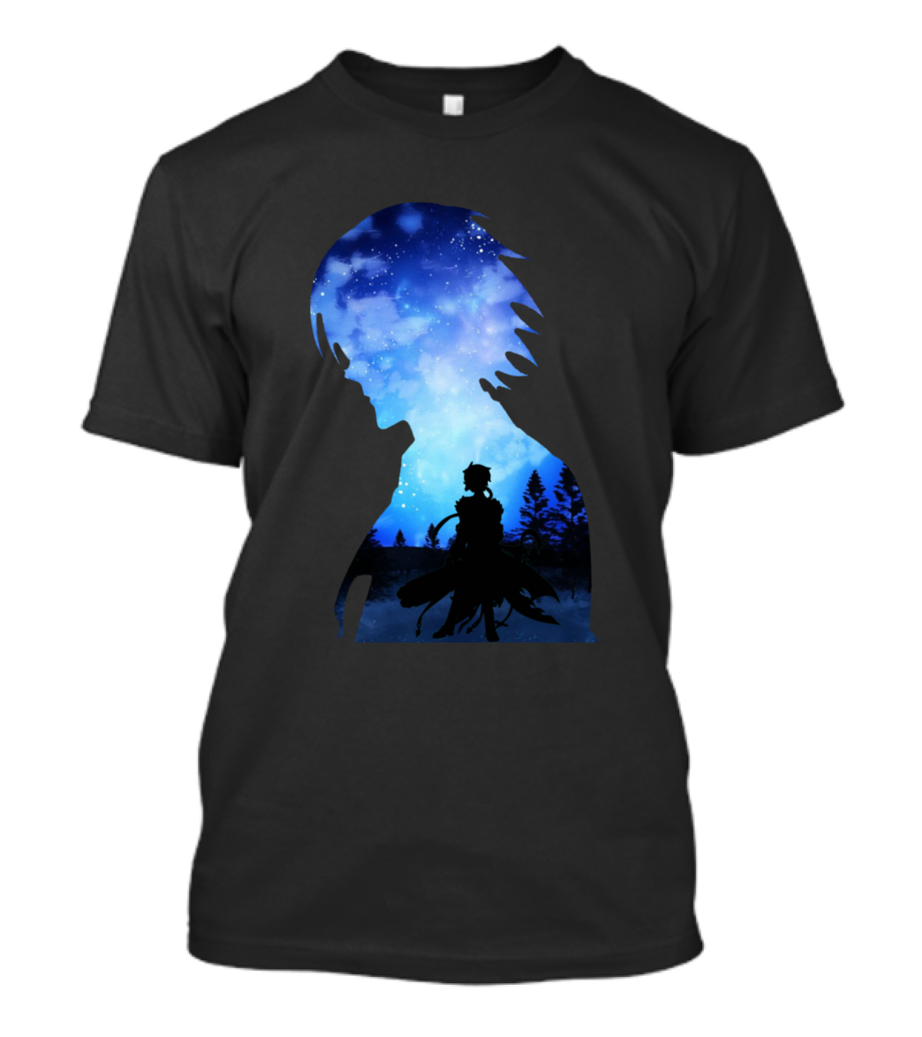 Noblesse Anime Character Silhouette With Night Sky Background T-Shirt