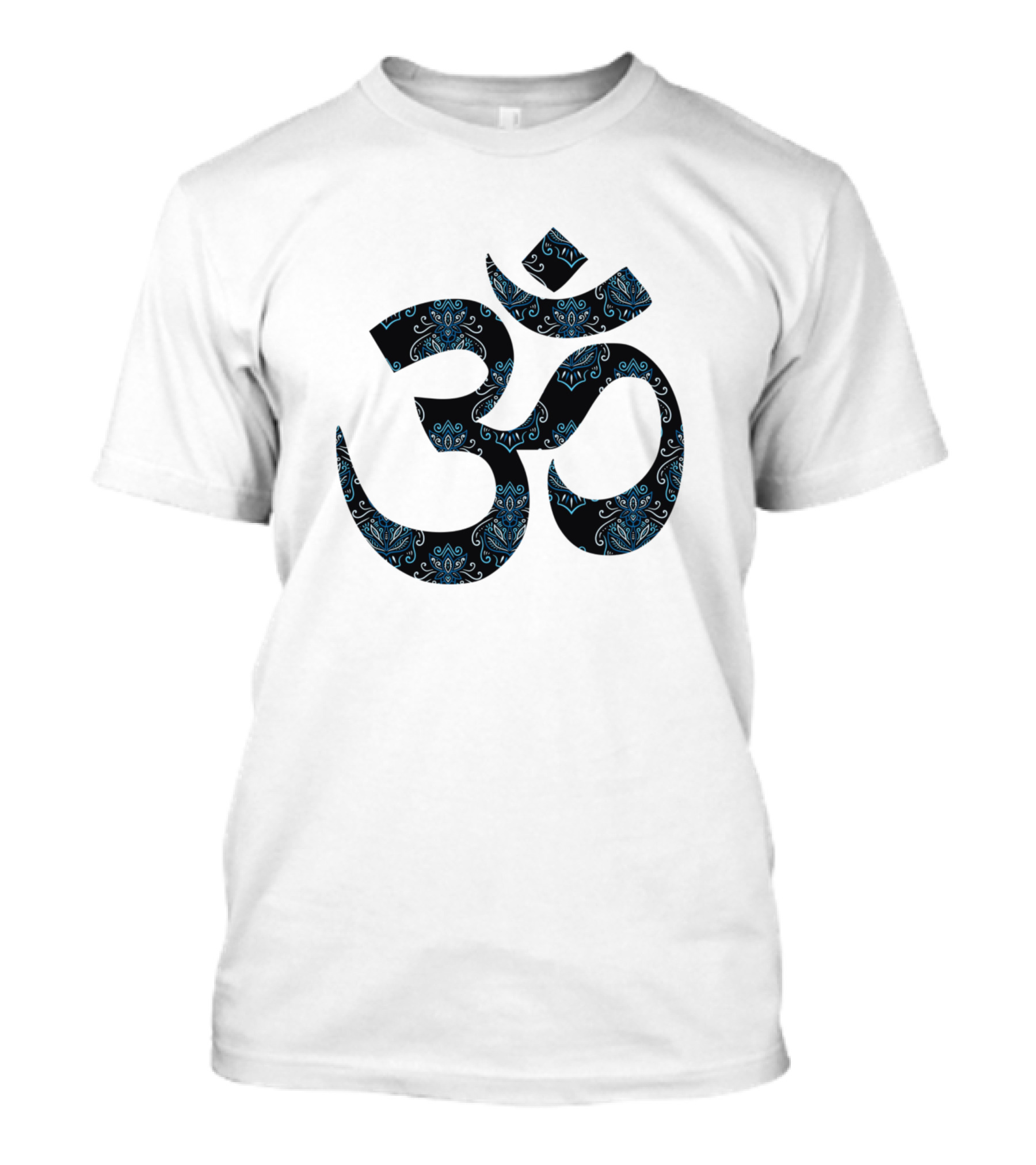 Ohm Symbol Blue Floral T-Shirt