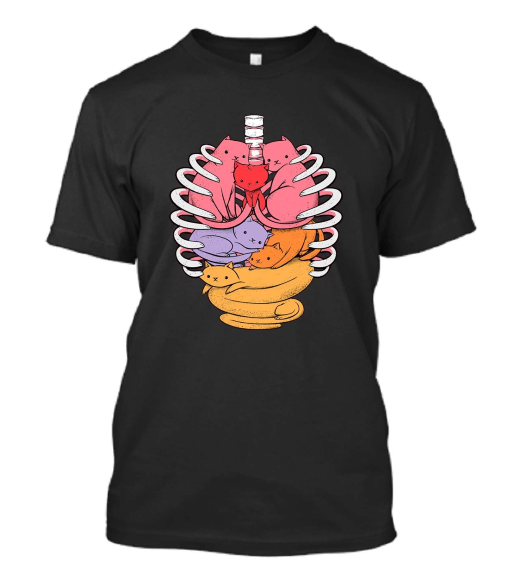 Organs Made Out Of Cats Vibrant Ribcage Anatomy T-Shirt