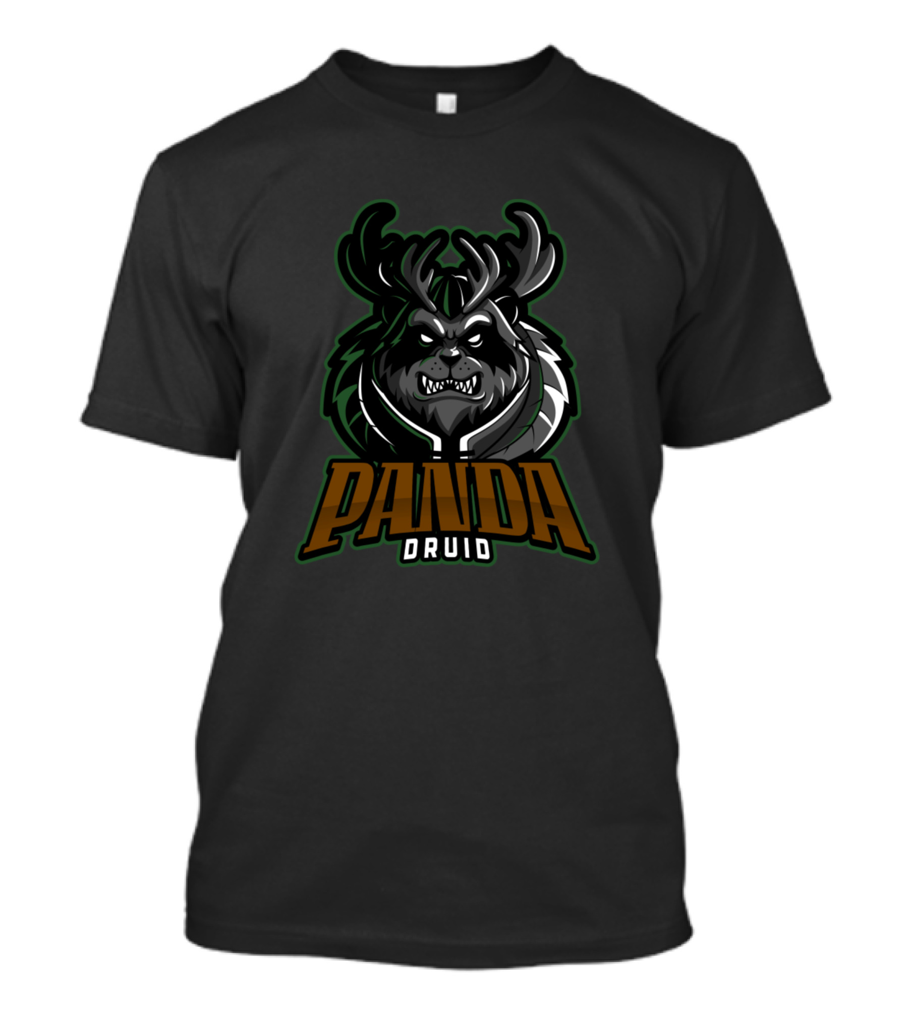 Panda Druid Fierce Antlered Creature T-Shirt