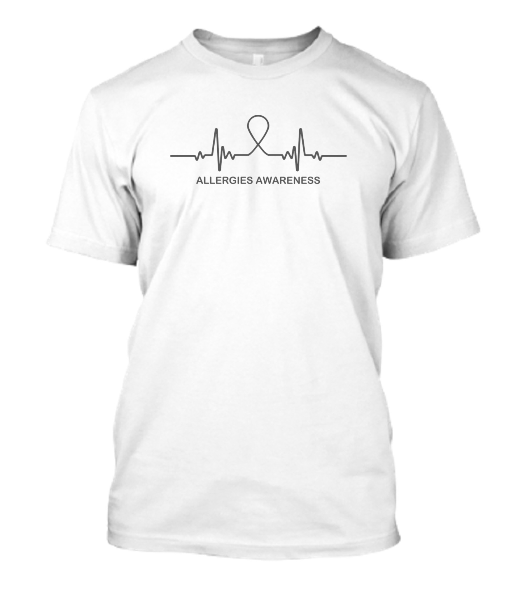 Allergies Awareness Heartbeat Symbol For Hope And Cure T-Shirt