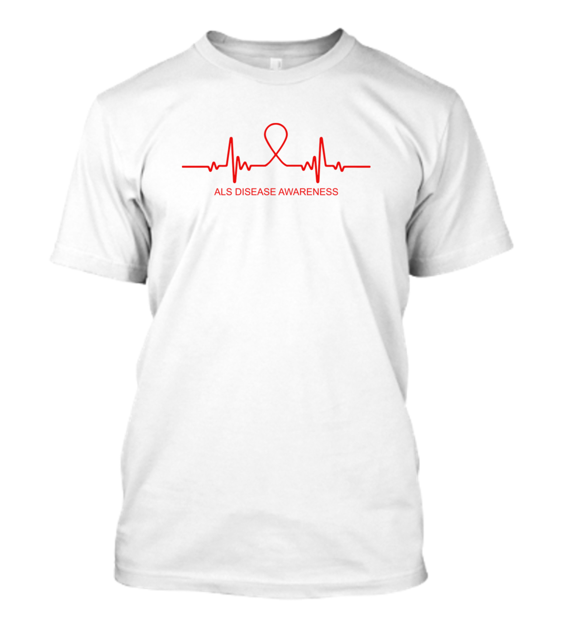 ALS Awareness Heartbeat Ribbon Symbol For Hope And Cure T-Shirt