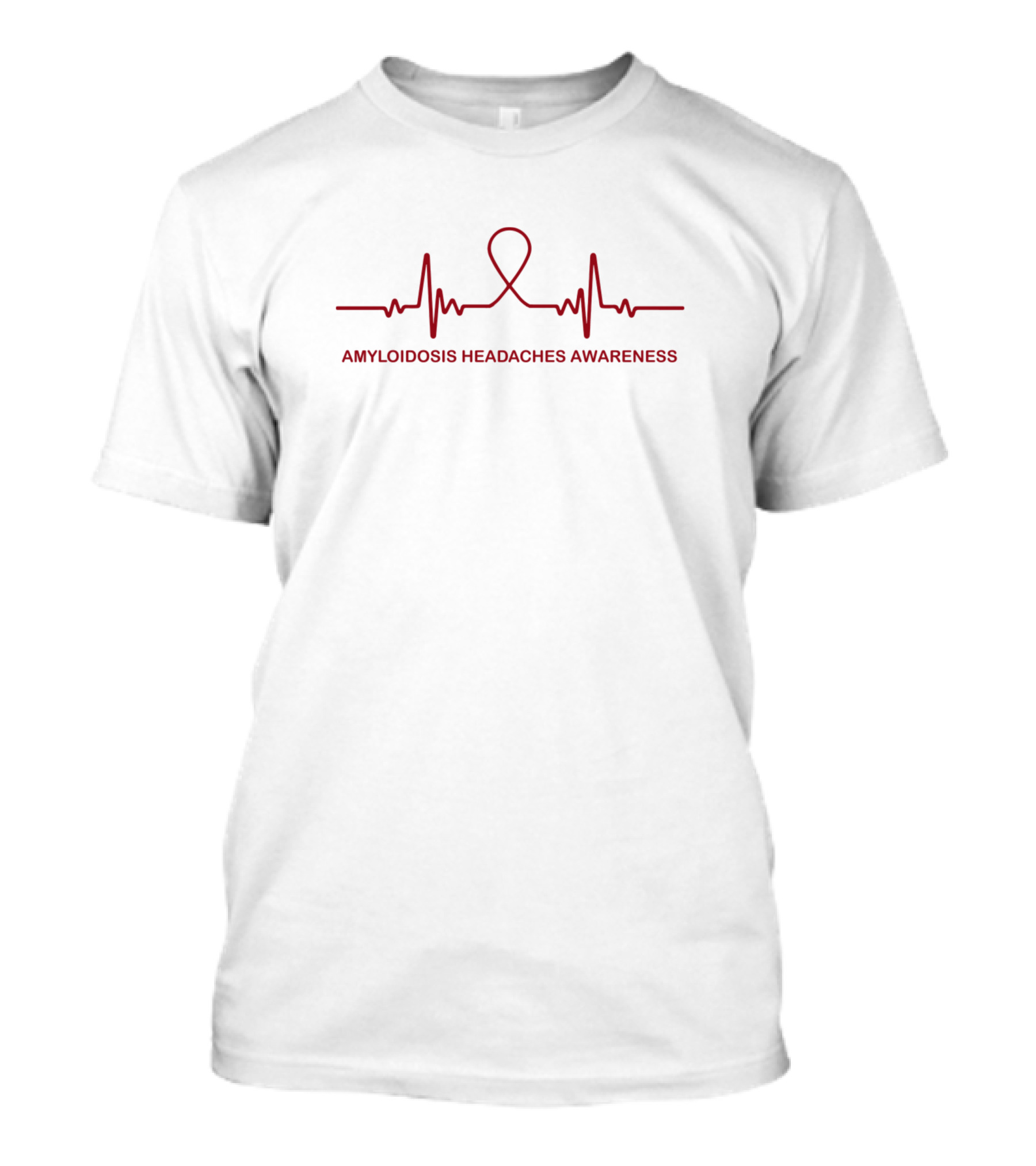Amyloidosis Headaches Awareness Heartbeat Ribbon T-Shirt