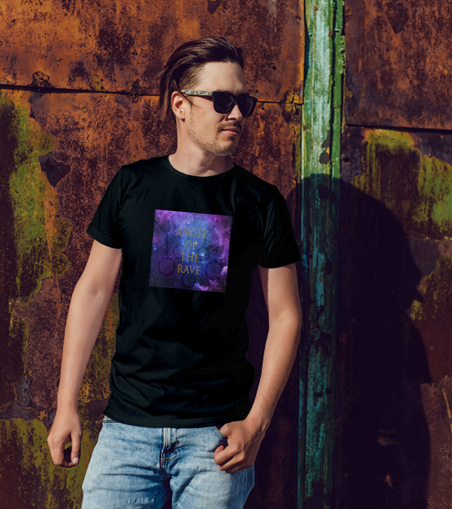ANGEL OF THE RAVE GALAXY BACKGROUND T-Shirt