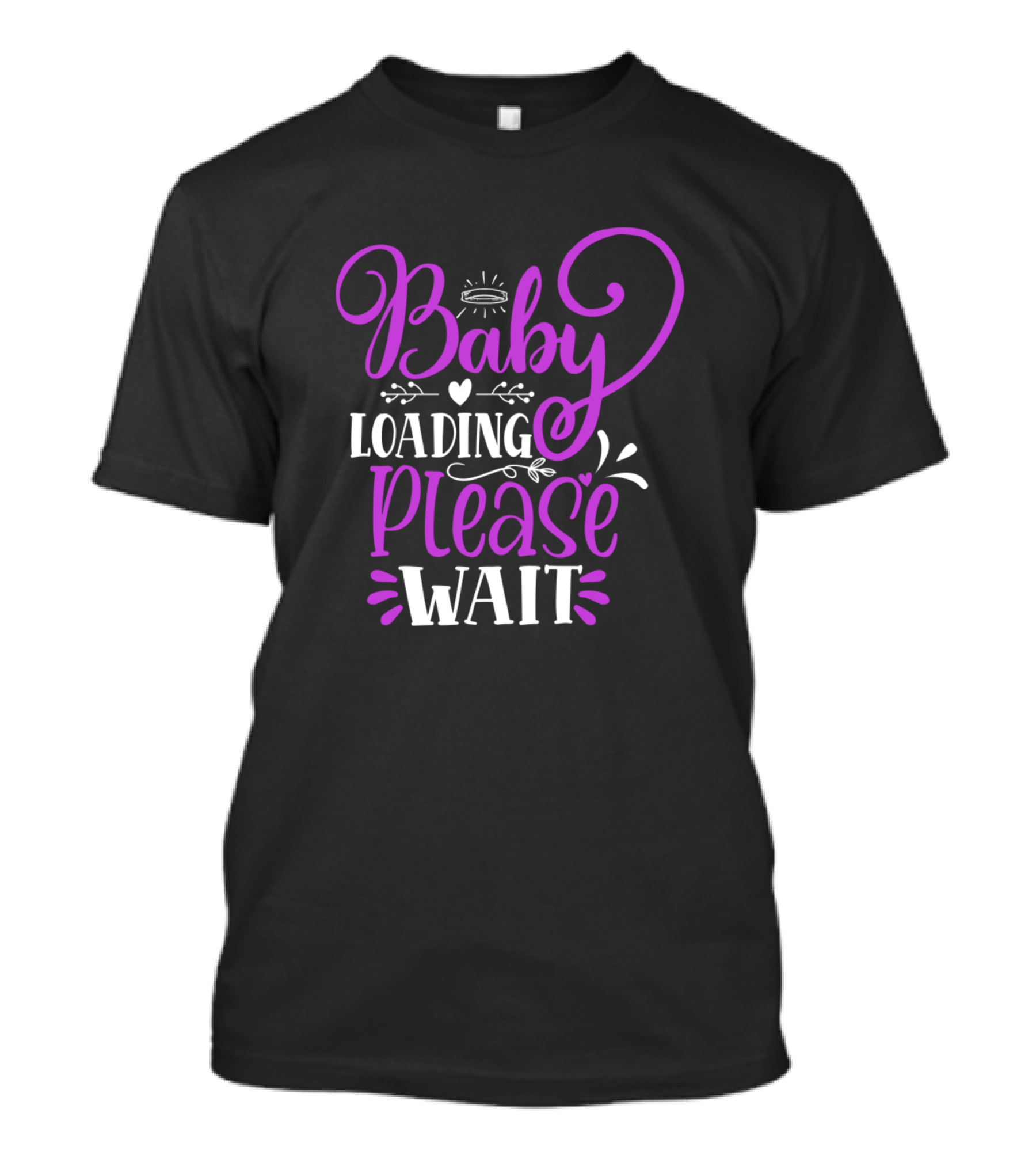 Baby Loading Please Wait Heart Halo Flourish T-Shirt