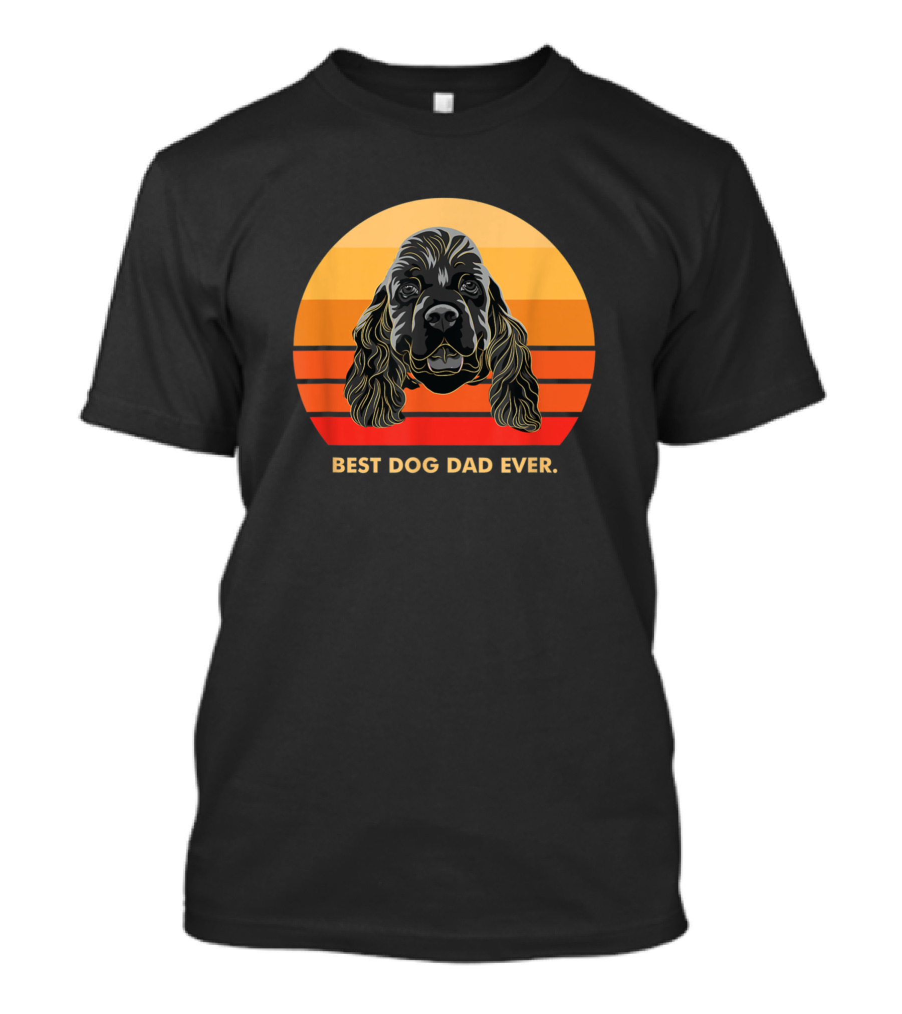 Best Dog Dad Ever Cocker Spaniel Sunset T-Shirt