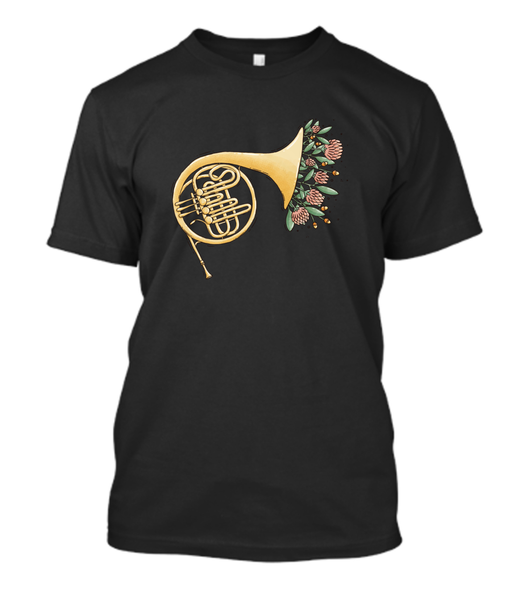 Bloomy Floral French Horn T-Shirt