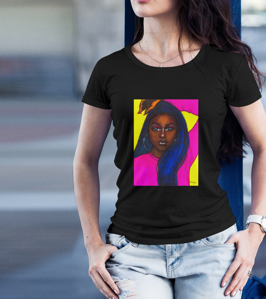 Blue Hair Beauty By Dan Florez T-Shirt
