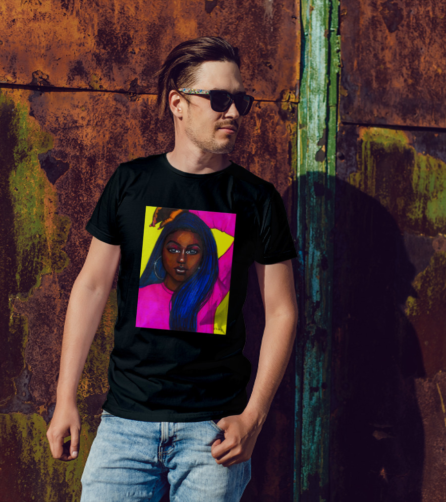 Blue Hair Beauty By Dan Florez T-Shirt
