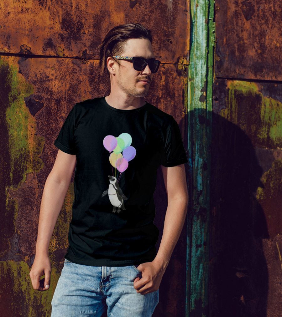 I Can Believe I Can Fly Penguin Balloons Airborne Adventure T-Shirt