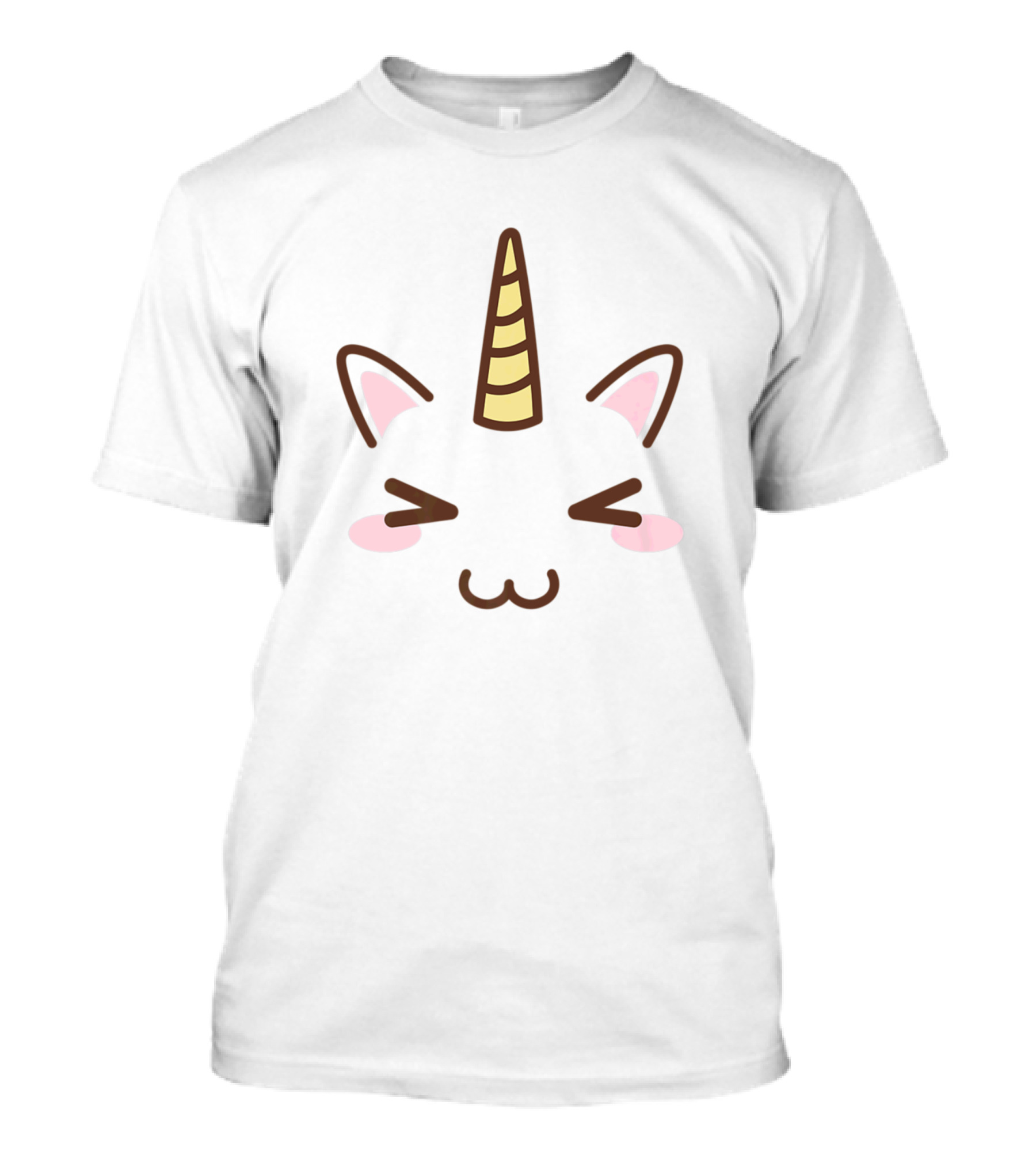 Kawaii Japanese Unicorn Face Cute Emoji T-Shirt