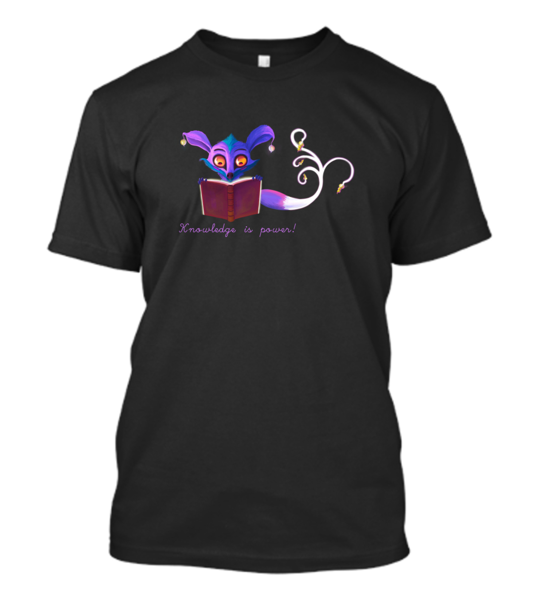 Knowledge Is Power Fox Reading A Book With Magical Elements T-Shirt