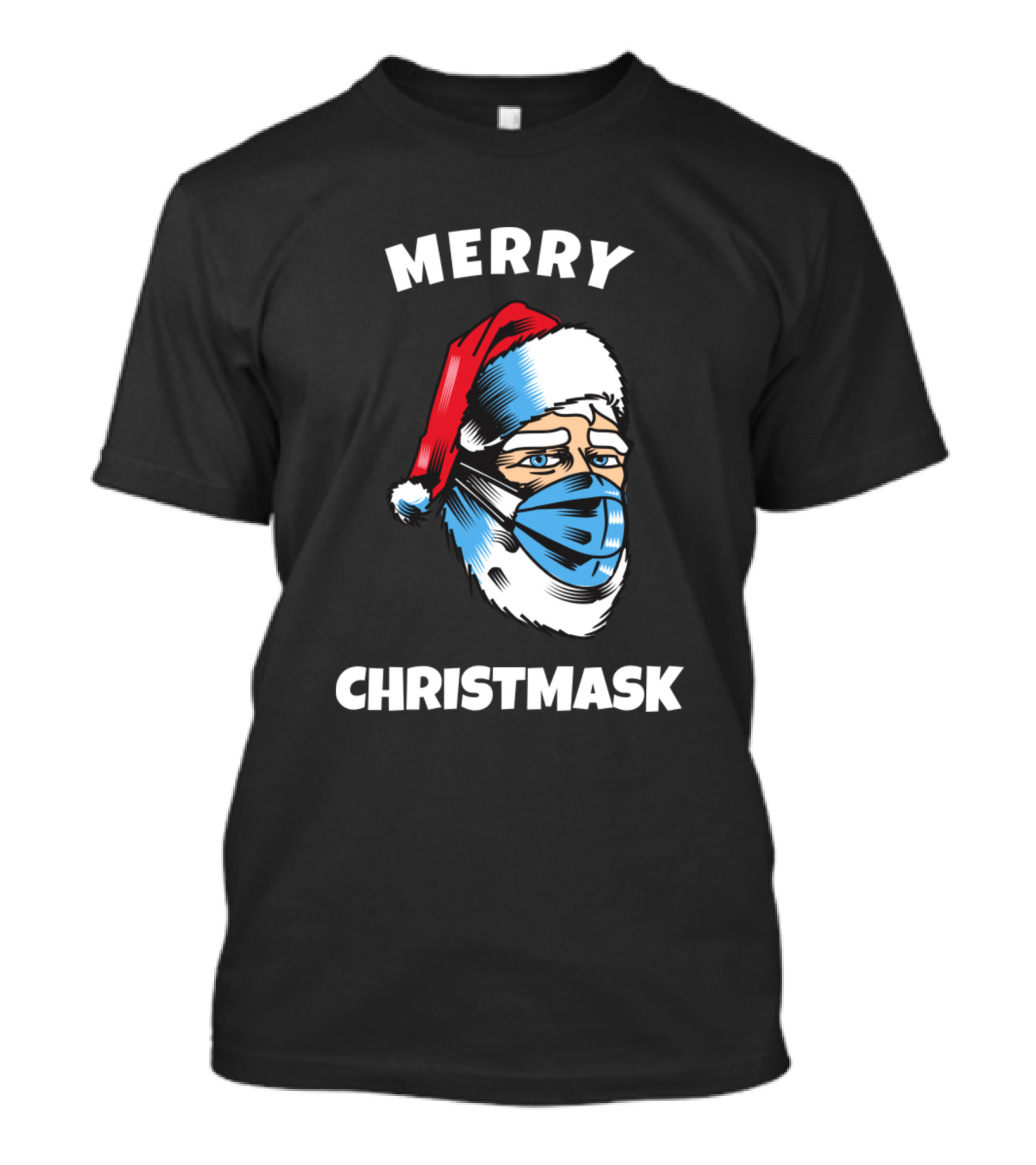 Merry Christmask Santa Wearing Mask Holiday Humor T-Shirt