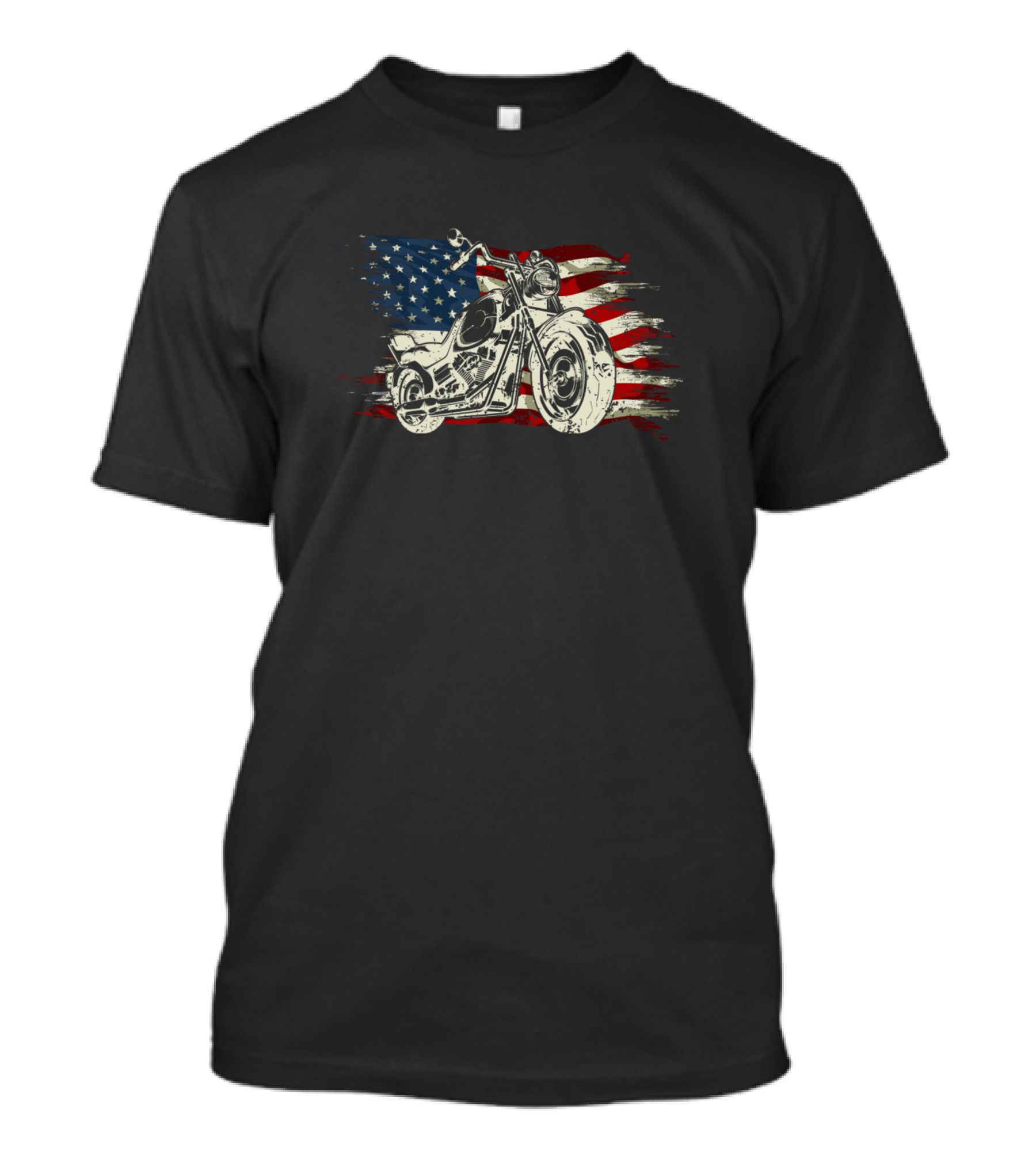 American Flag Motorcycle Moto Patriotic Ride T-Shirt