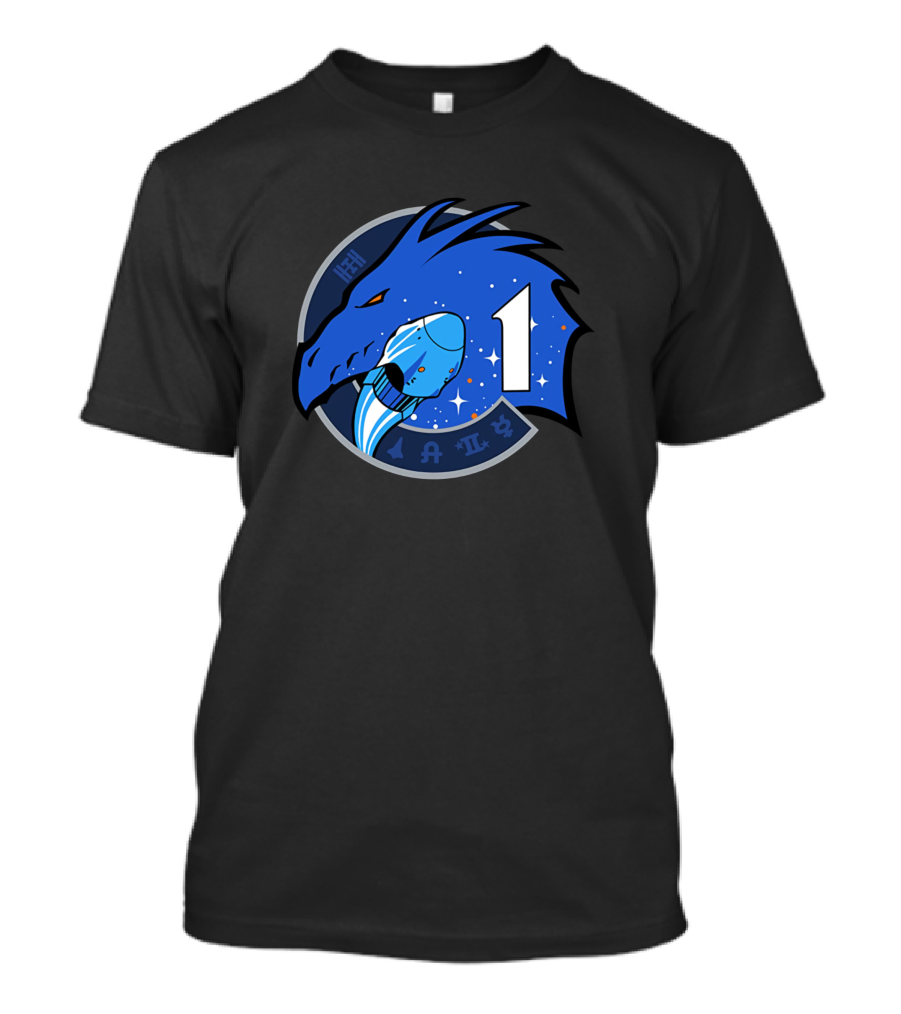NASA Dragon Mission One Commercial Crew 1 Insignia Space Design With Dragon And Stars T-Shirt