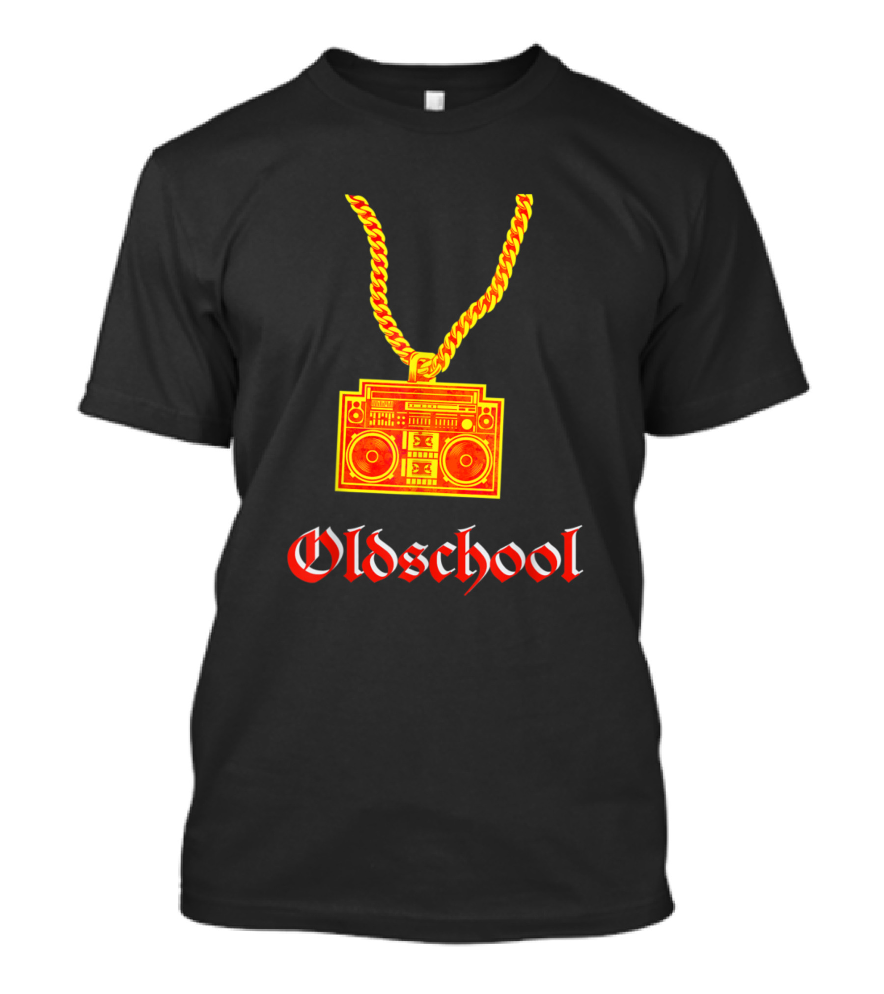 Oldschool Vintage Boombox Gold Chain Hip Hop 80s 90s Co T-Shirt