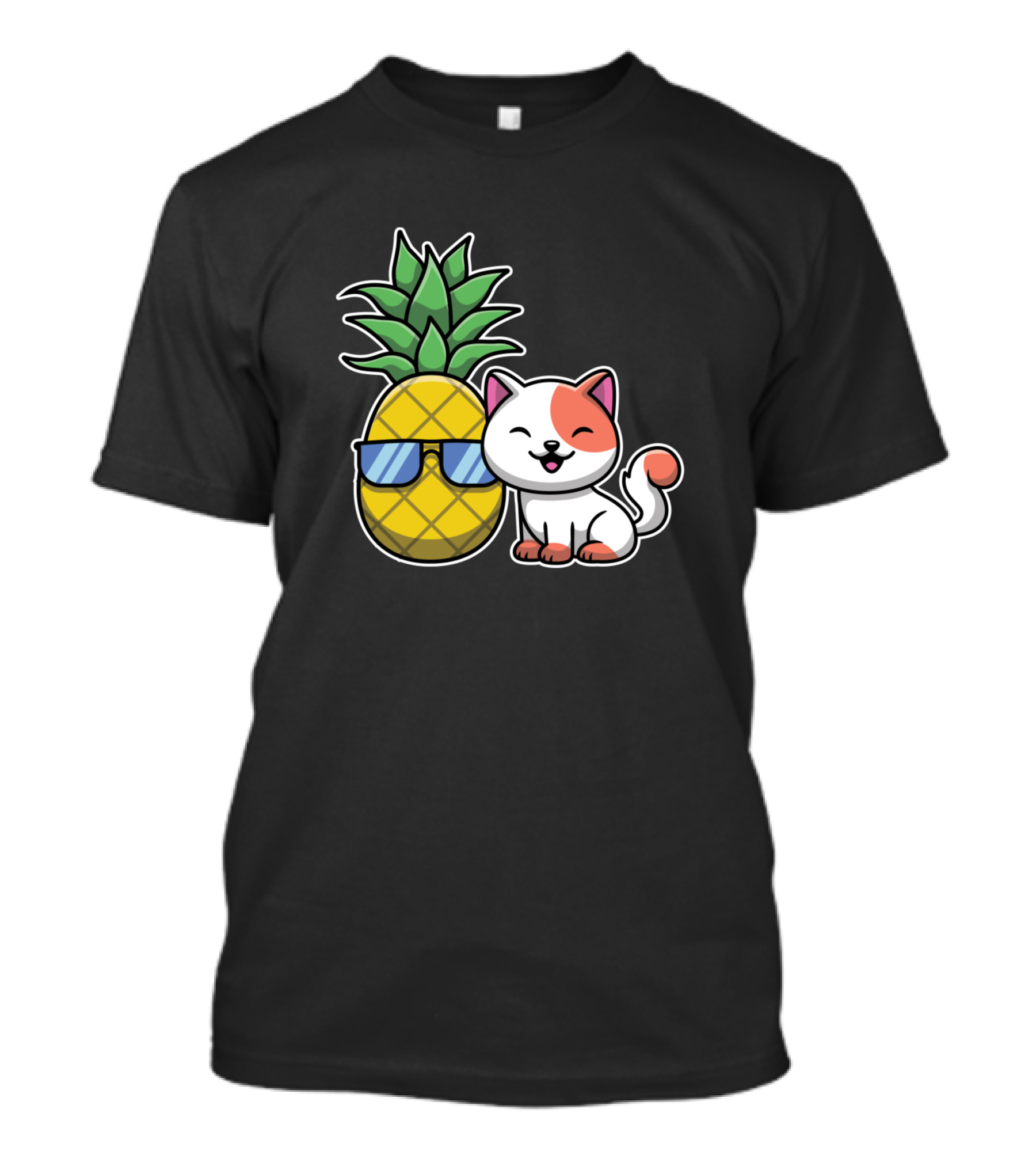 Aloha Hawaii Pineapple Sunglasses Cat Kitten Beaches T-Shirt