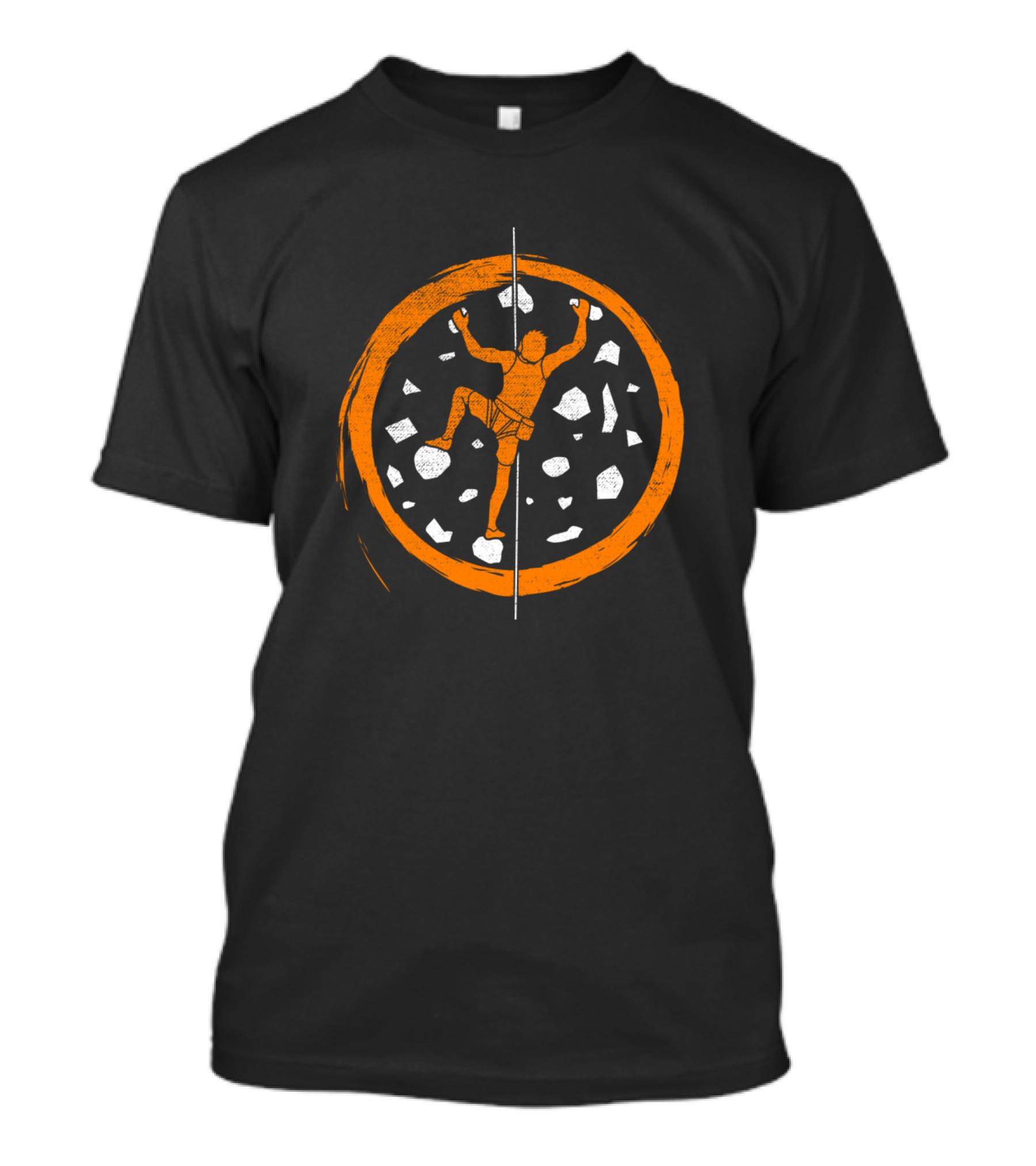 Rock Climbing Bouldering Adventure Circle With Climber On Rock Surface T-Shirt
