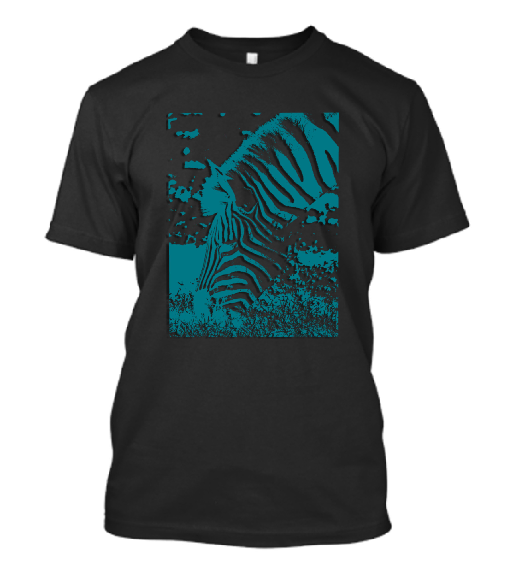 Zebra Silhouette In Teal T-Shirt