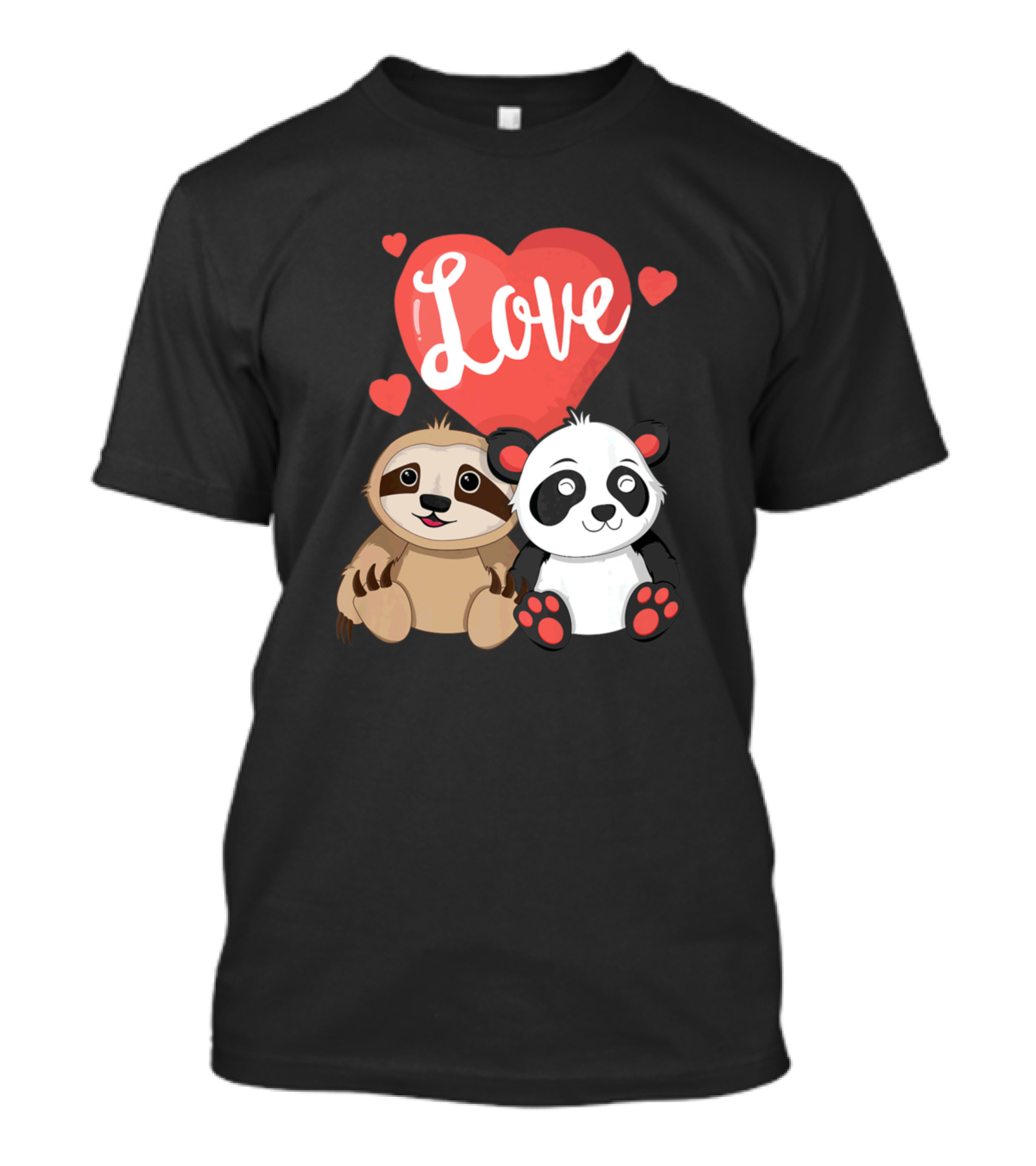 Love Sloth Panda Valentine's Day Women Co T-Shirt