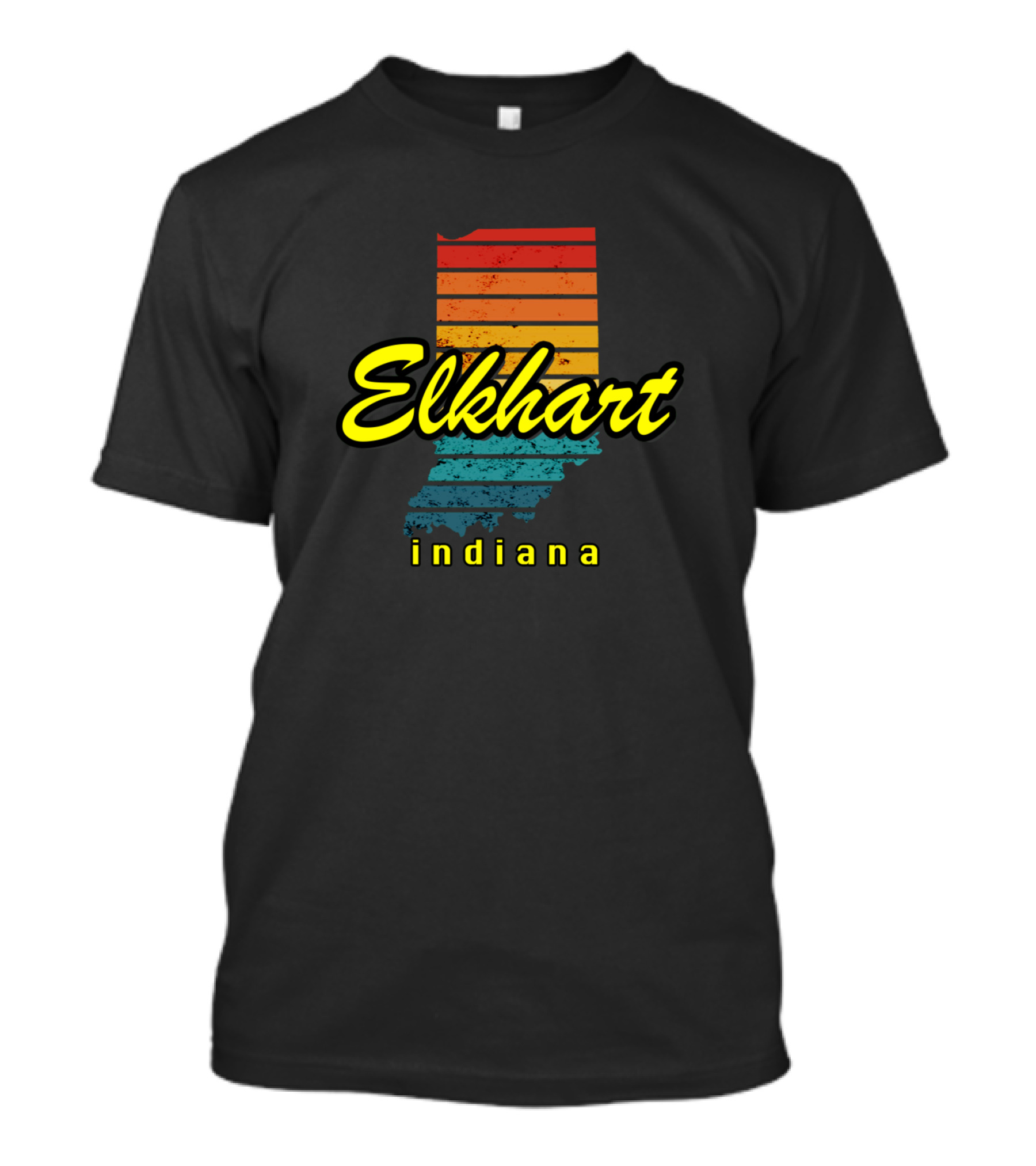 Elkhart Indiana Retro State Silhouette Gradient T-Shirt