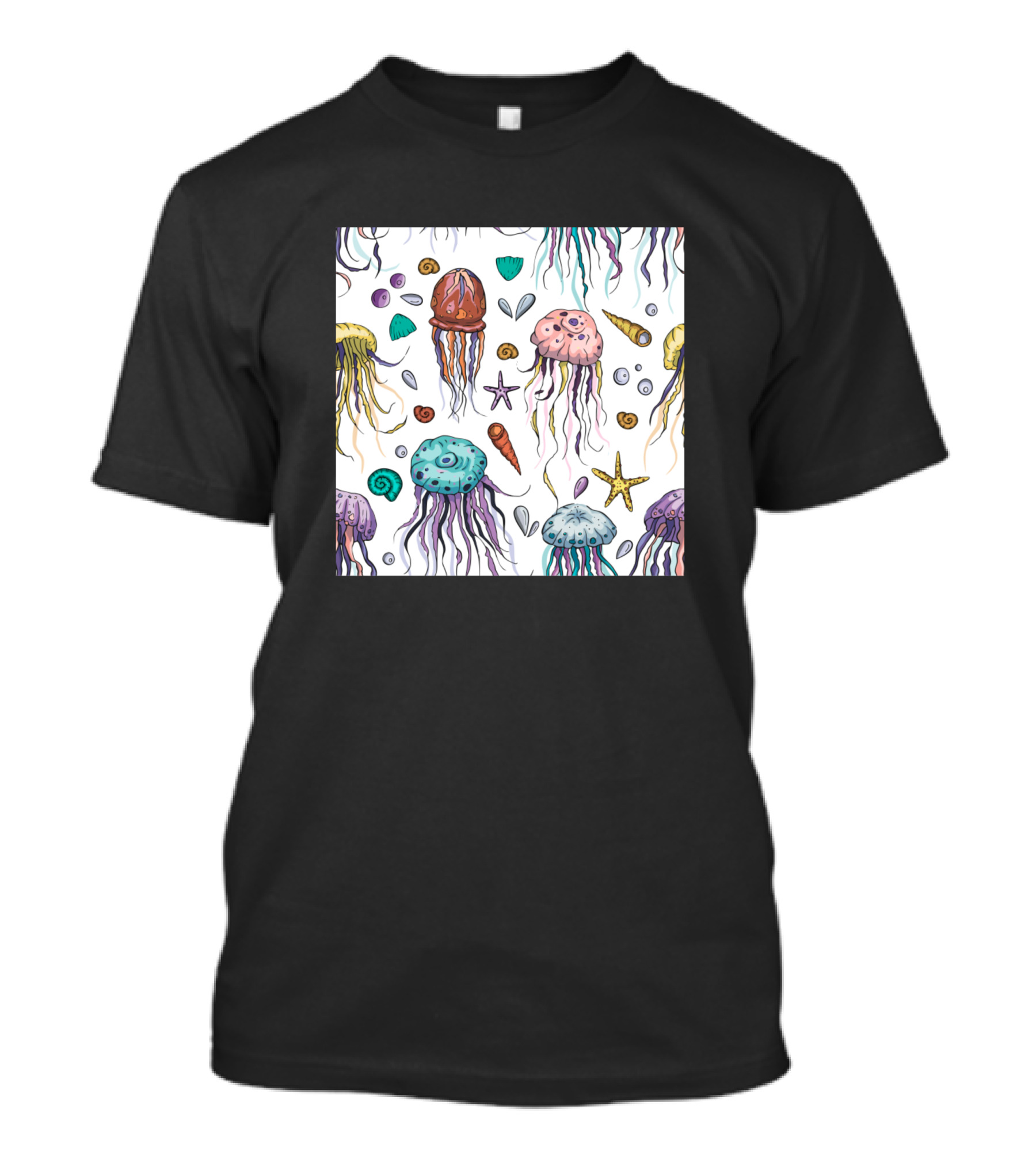 Face Covering Jellyfish Mask Neck Gaiter Bandana Underwater Creatures Starfish T-Shirt