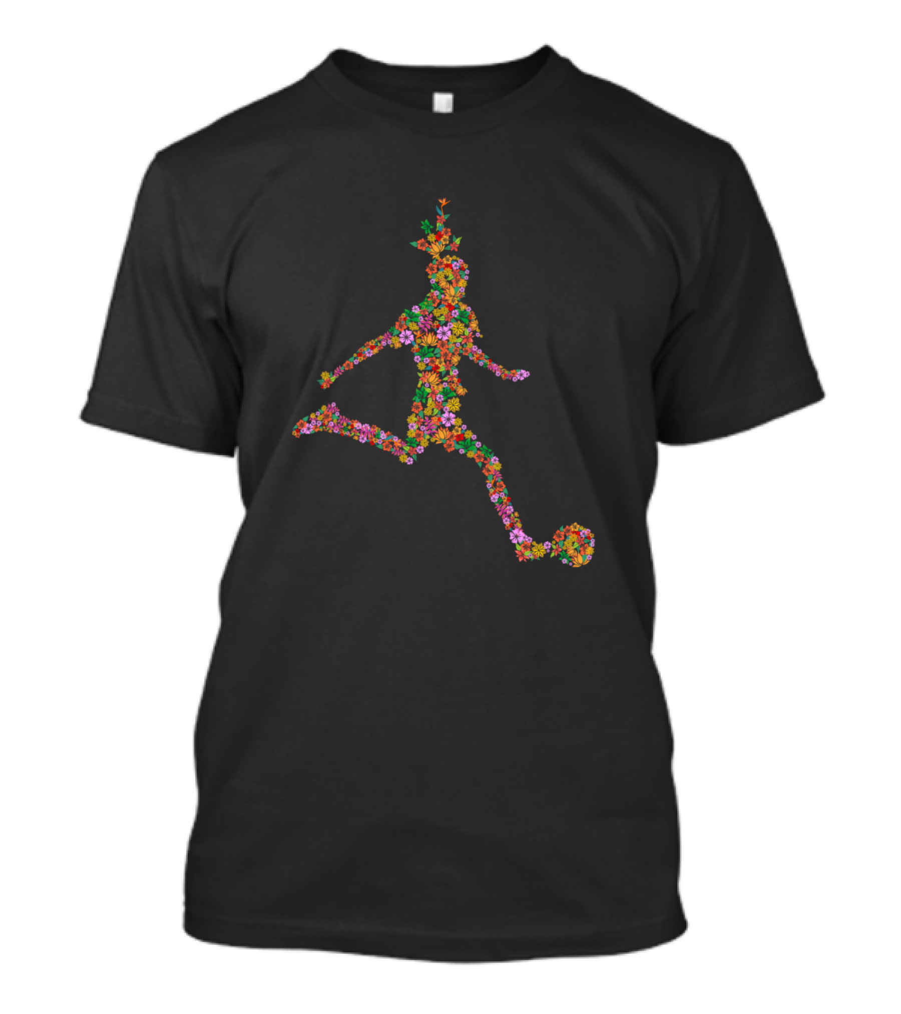 Flower Soccer Player Silhouette In Bloom T-Shirt