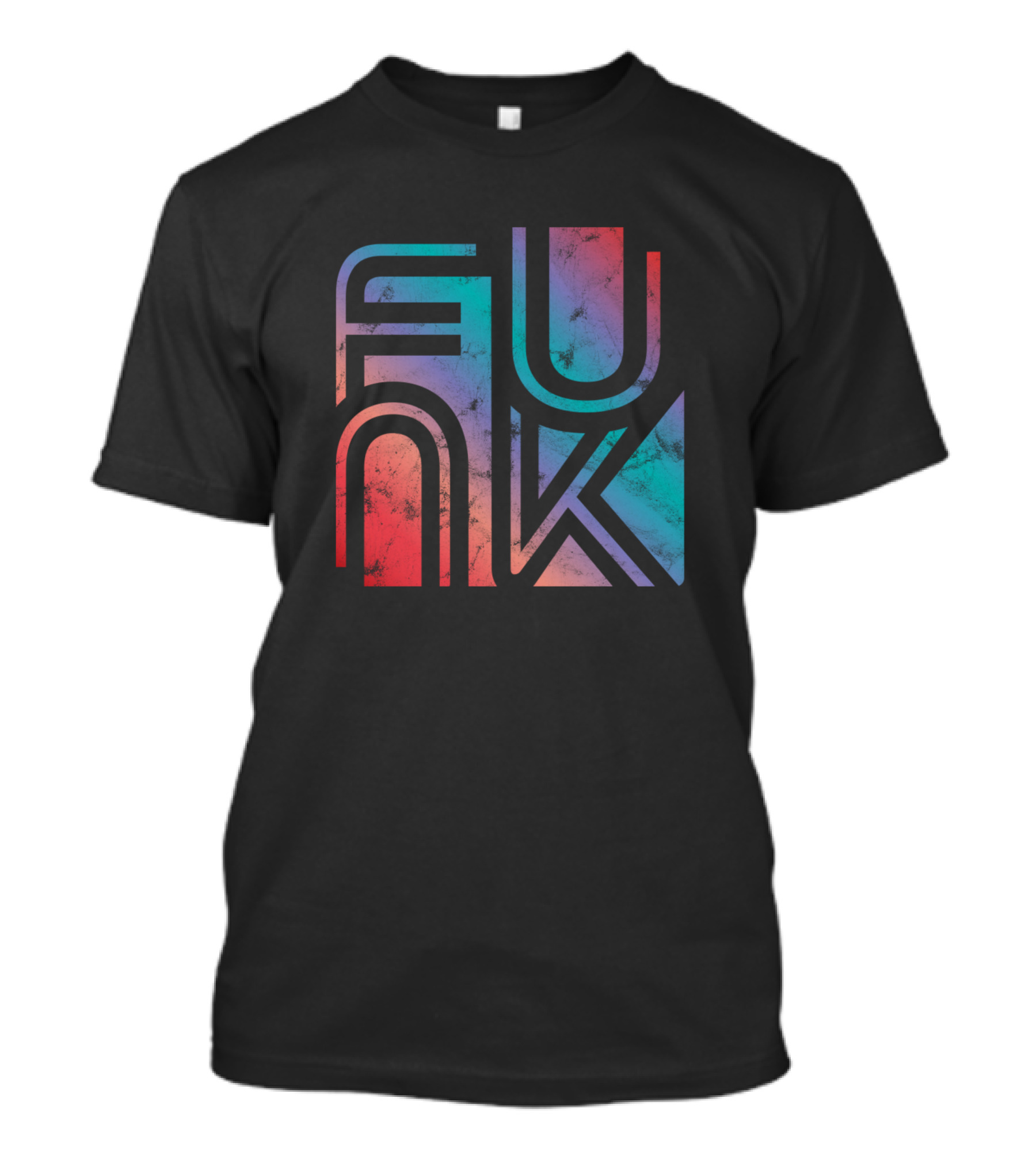 Funk Retro Color Gradient Text T-Shirt