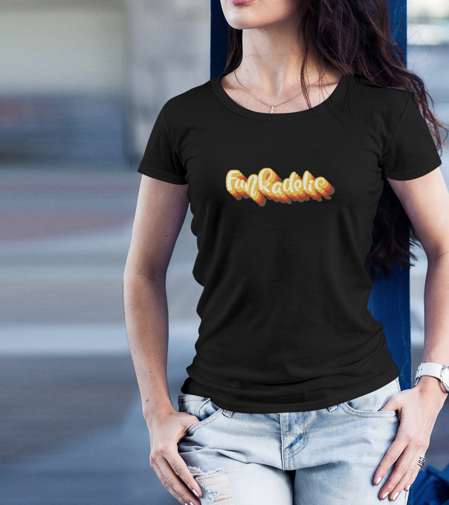 Funkadelic Retro 3D Shadow Text T-Shirt