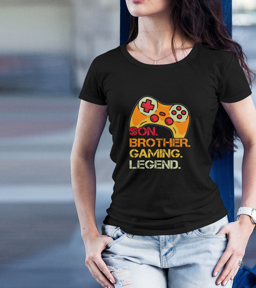 Son Brother Gaming Legend Controller Teenage Boys 8 12 Year Old T-Shirt