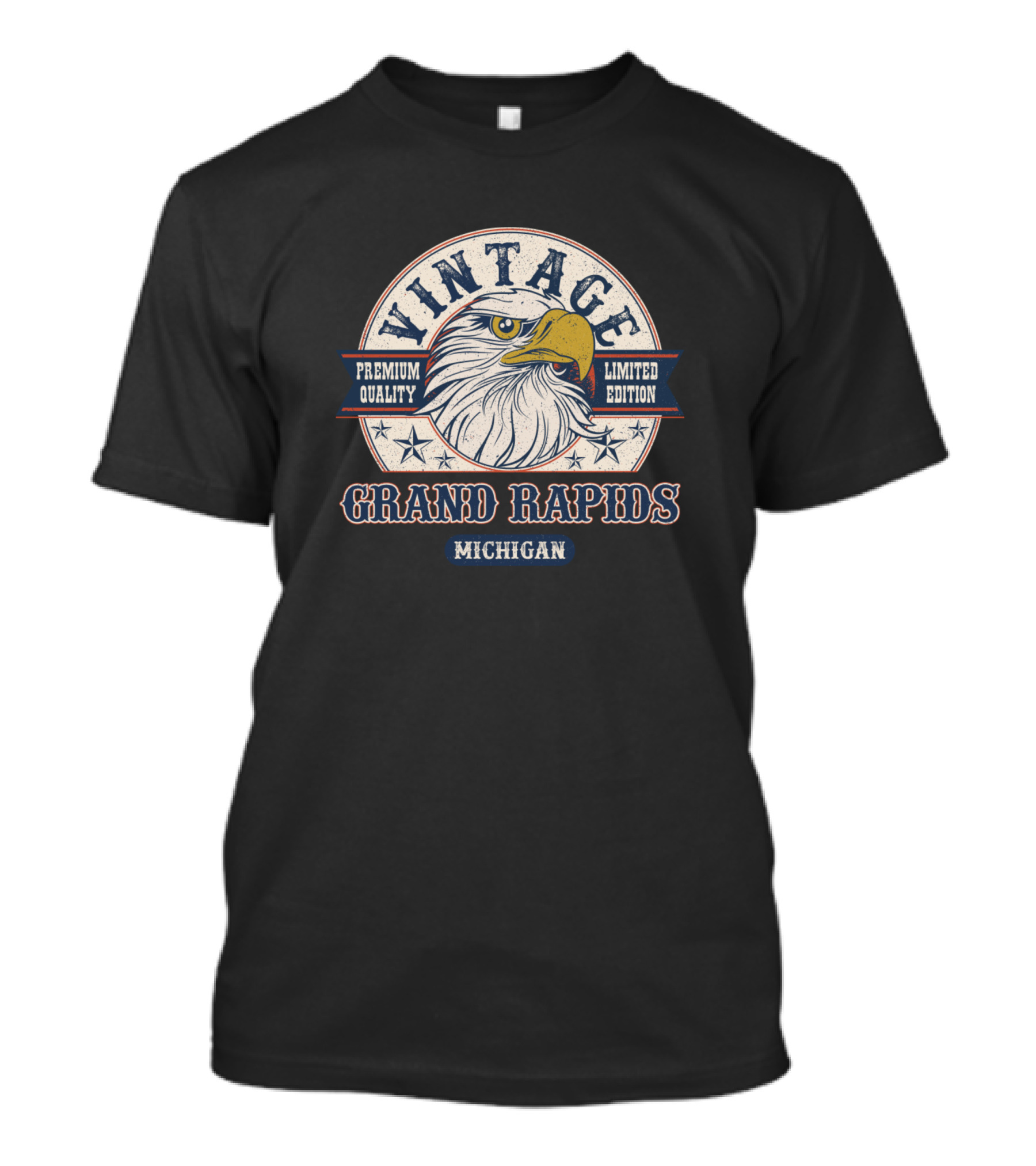 Grand Rapids Michigan Vintage Eagle Premium Quality T-Shirt