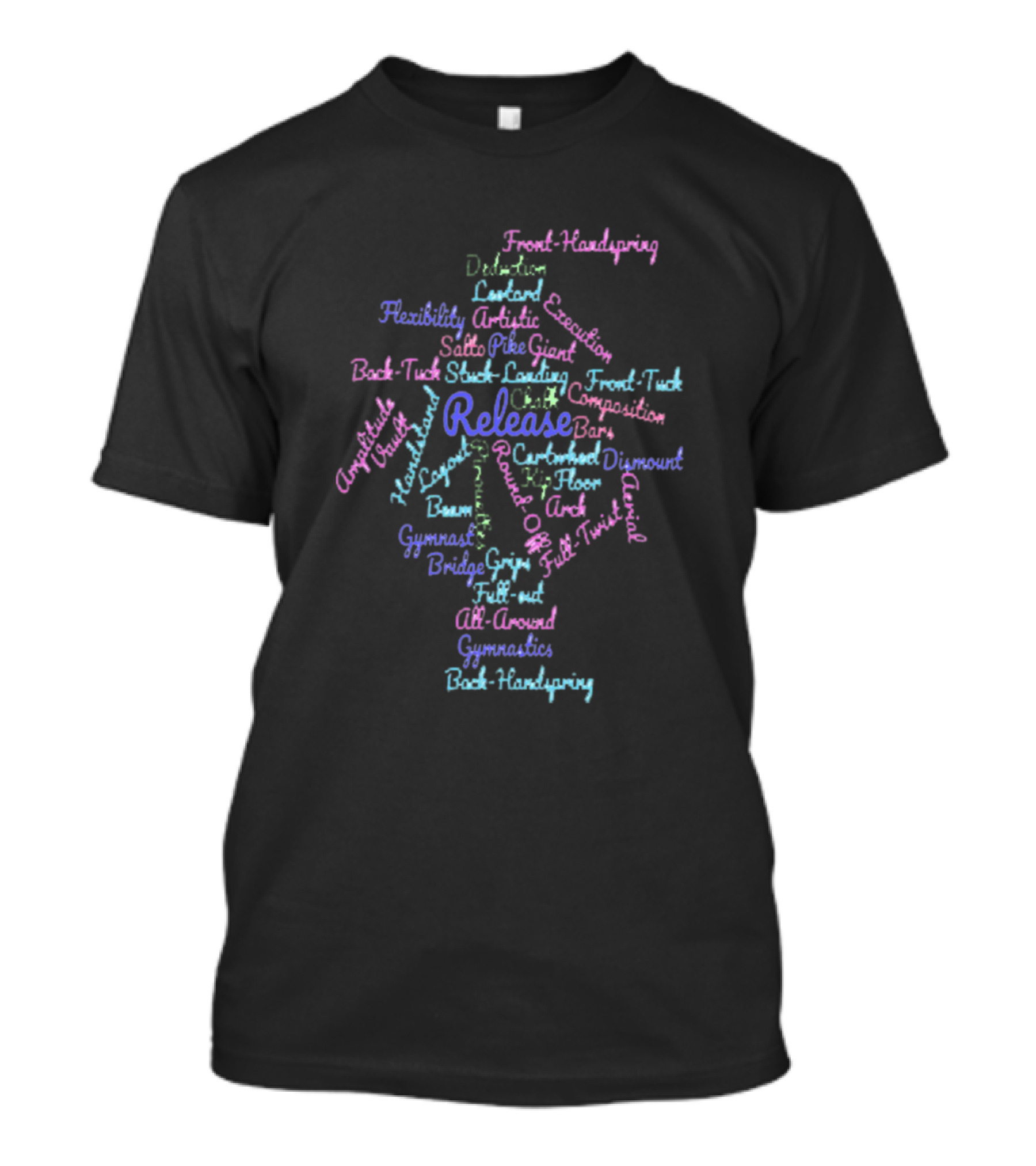 Release Front-Handspring Gymnastics Word Cloud Flexibility Artistic Execution T-Shirt