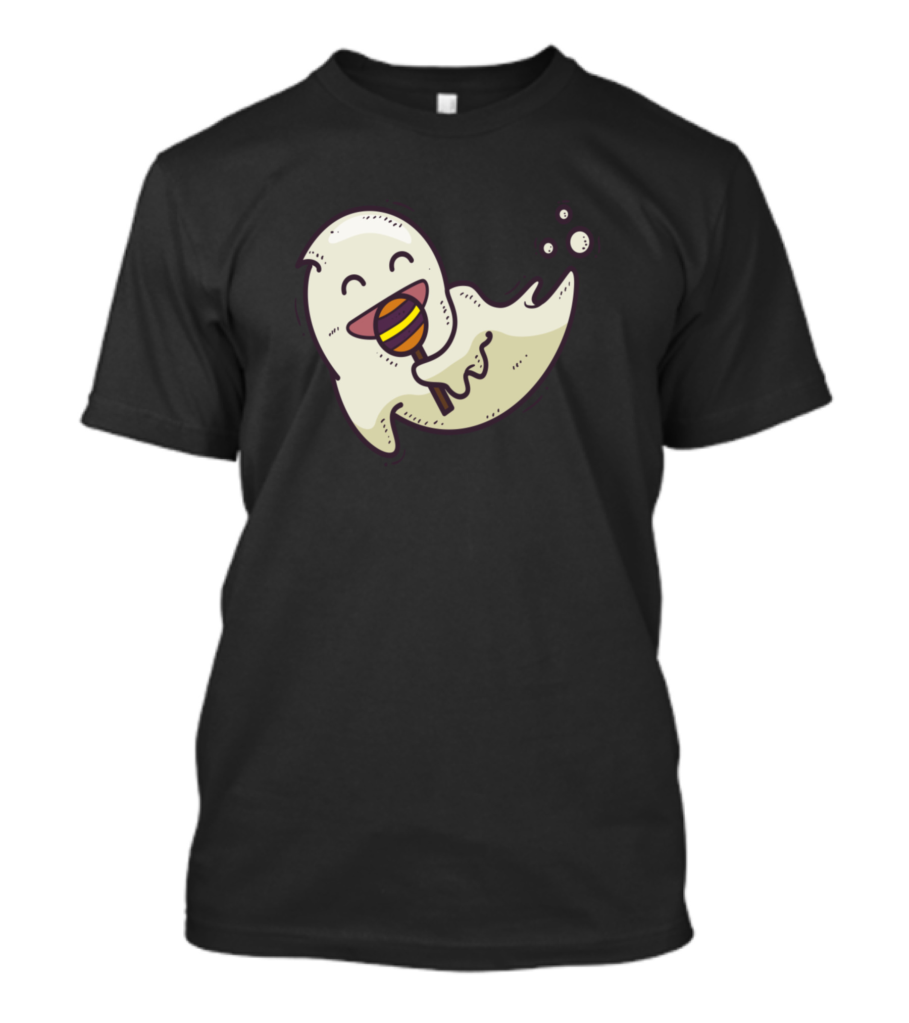 Halloween Ghost Cheering Up With Lollipop T-Shirt